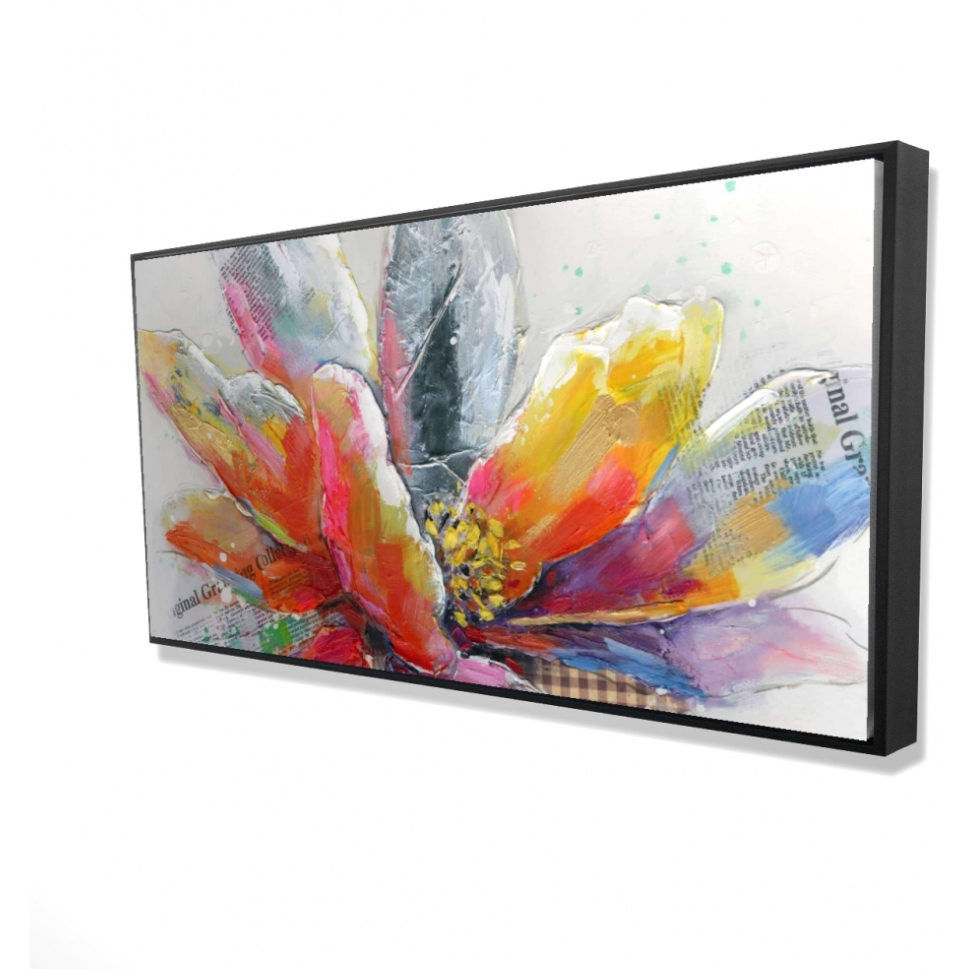 ABSTRACT FLOWER WITH TEXTURE - Framed Print on canvas by Begin Edition