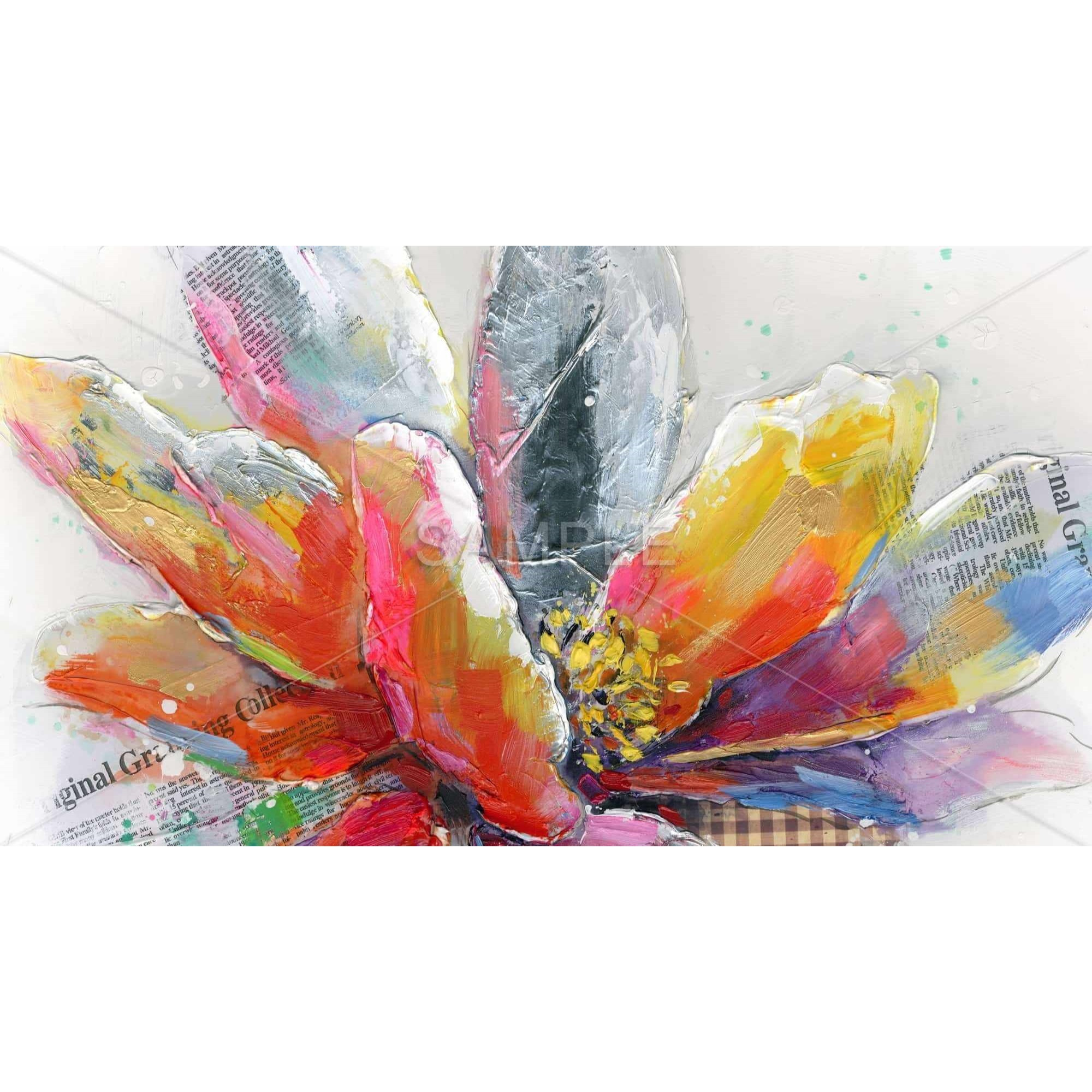 ABSTRACT FLOWER WITH TEXTURE - Framed Print on canvas by Begin Edition