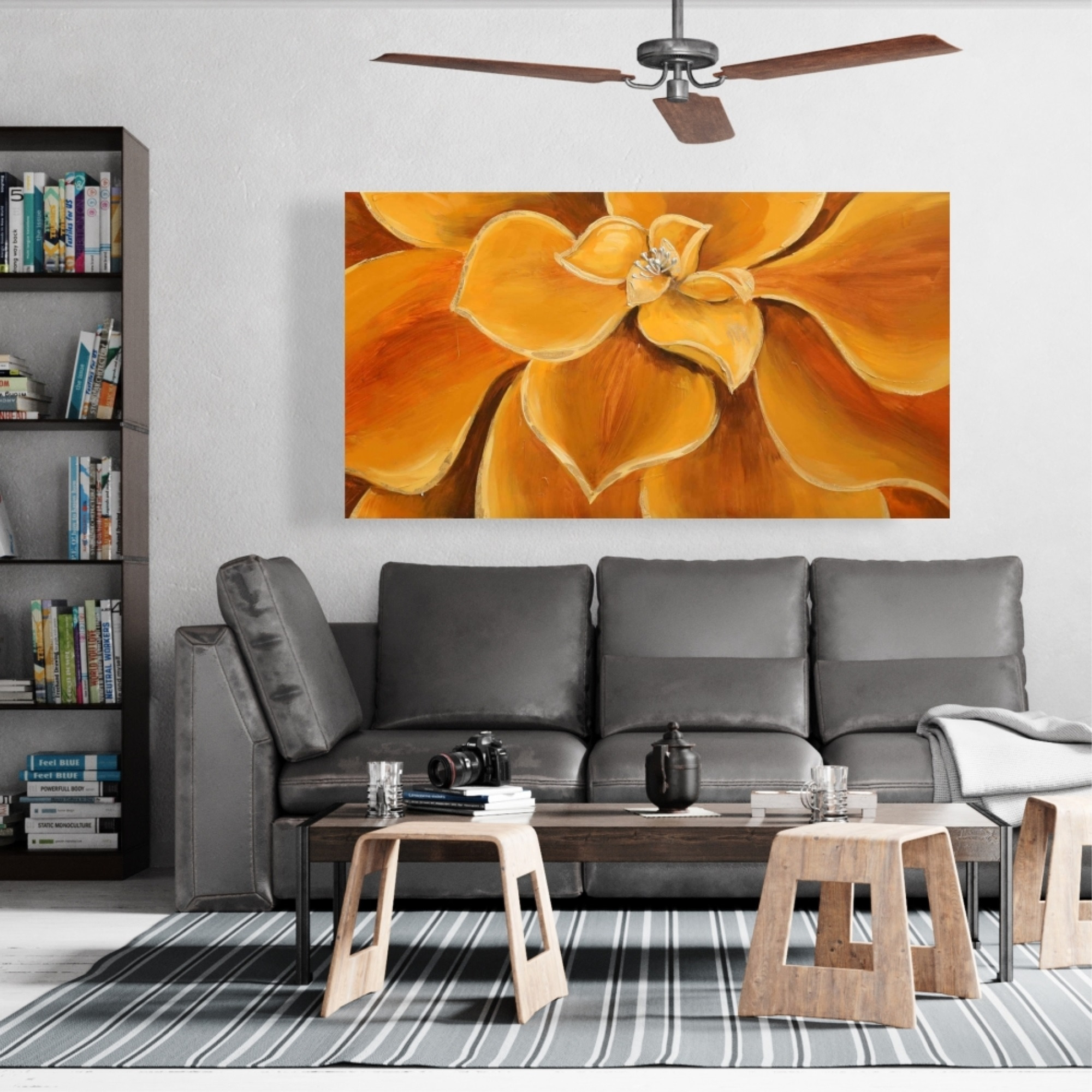 ORANGE FLOWER CLOSEUP - Print on canvas by Begin Edition