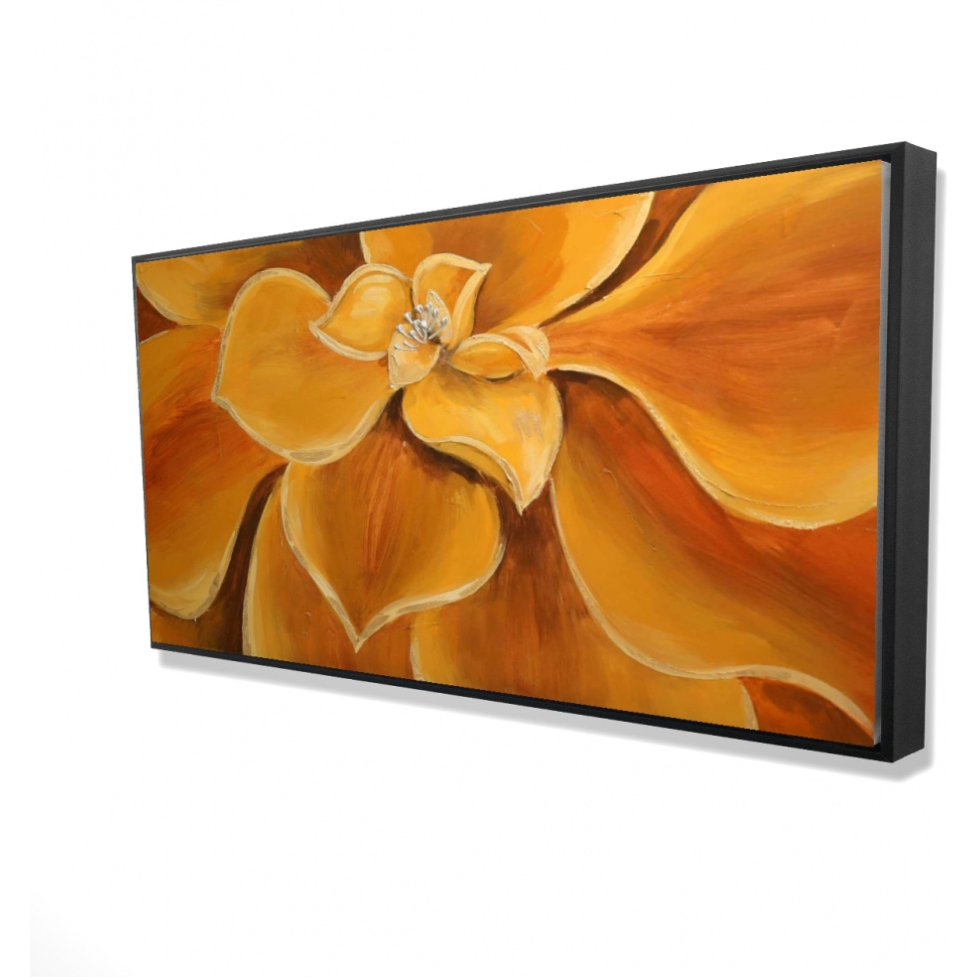 ORANGE FLOWER CLOSEUP - Framed Print on canvas by Begin Edition