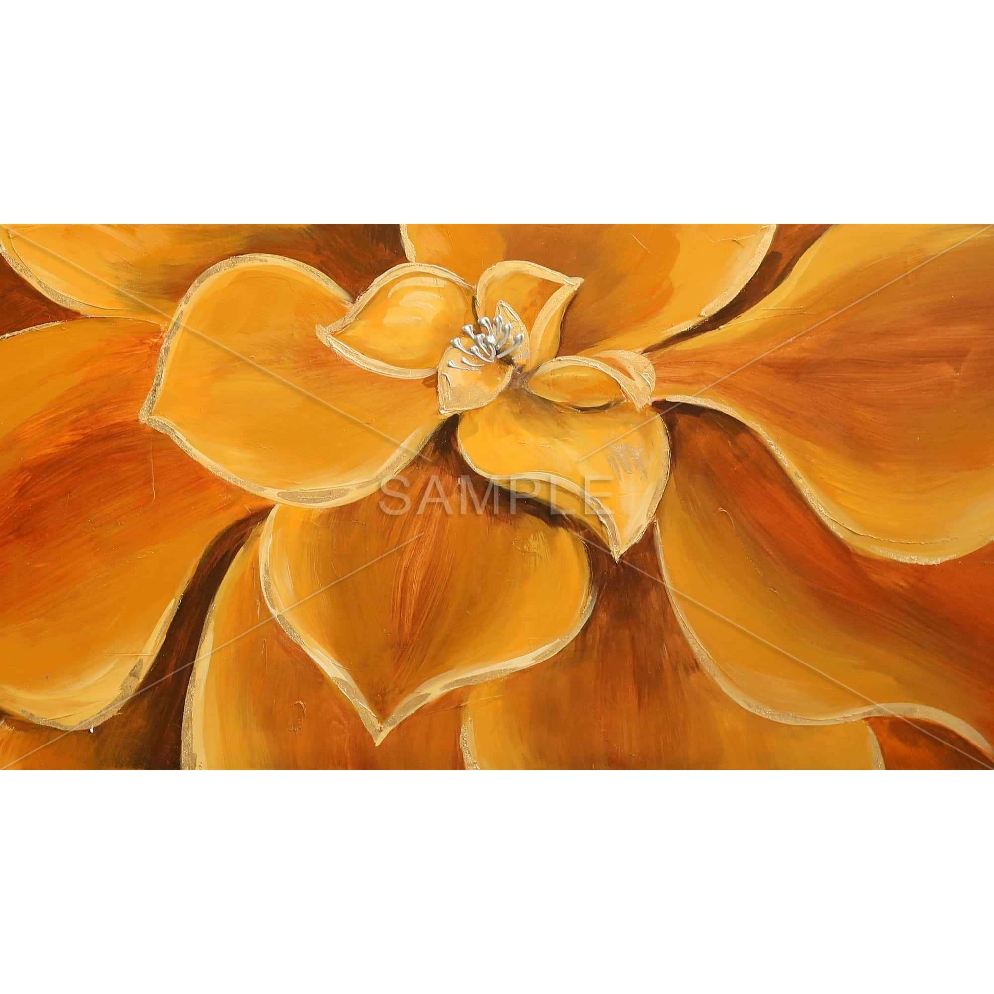 ORANGE FLOWER CLOSEUP - Framed Print on canvas by Begin Edition