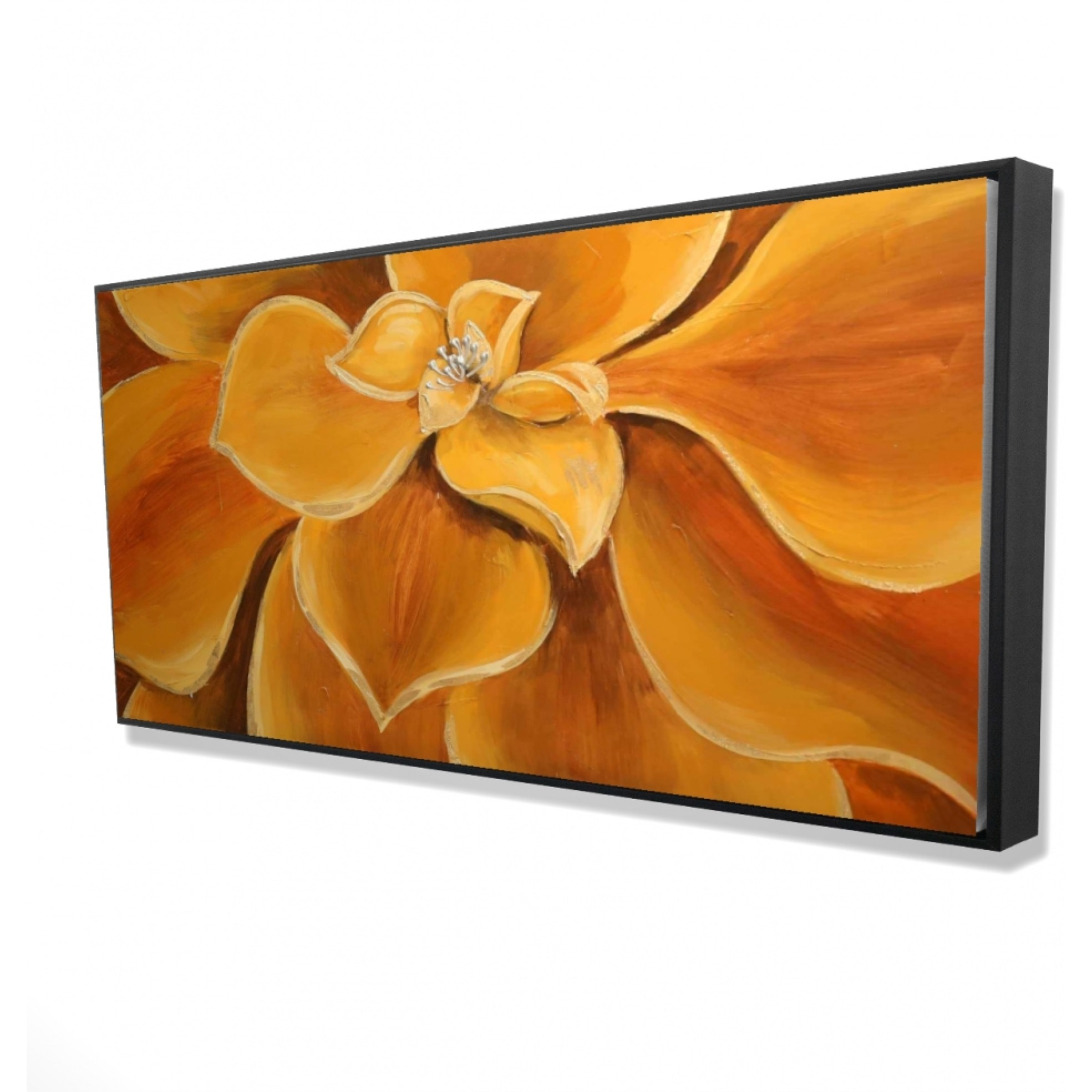 ORANGE FLOWER CLOSEUP - Framed Print on canvas by Begin Edition