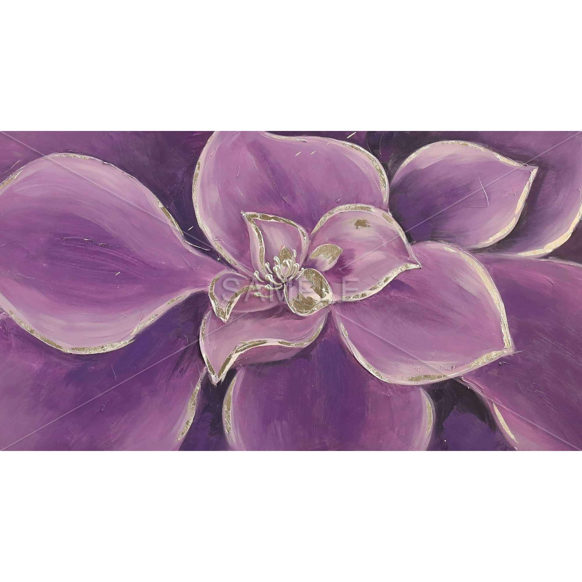 PURPLE FLOWER CLOSEUP - Framed Print on canvas by Begin Edition