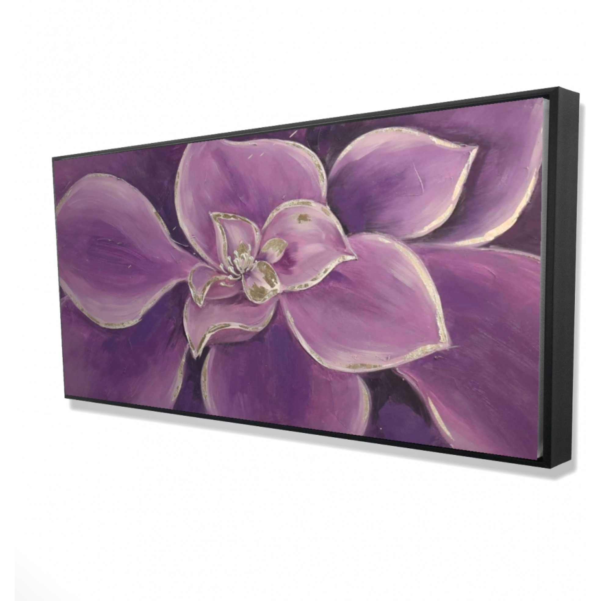PURPLE FLOWER CLOSEUP - Framed Print on canvas by Begin Edition