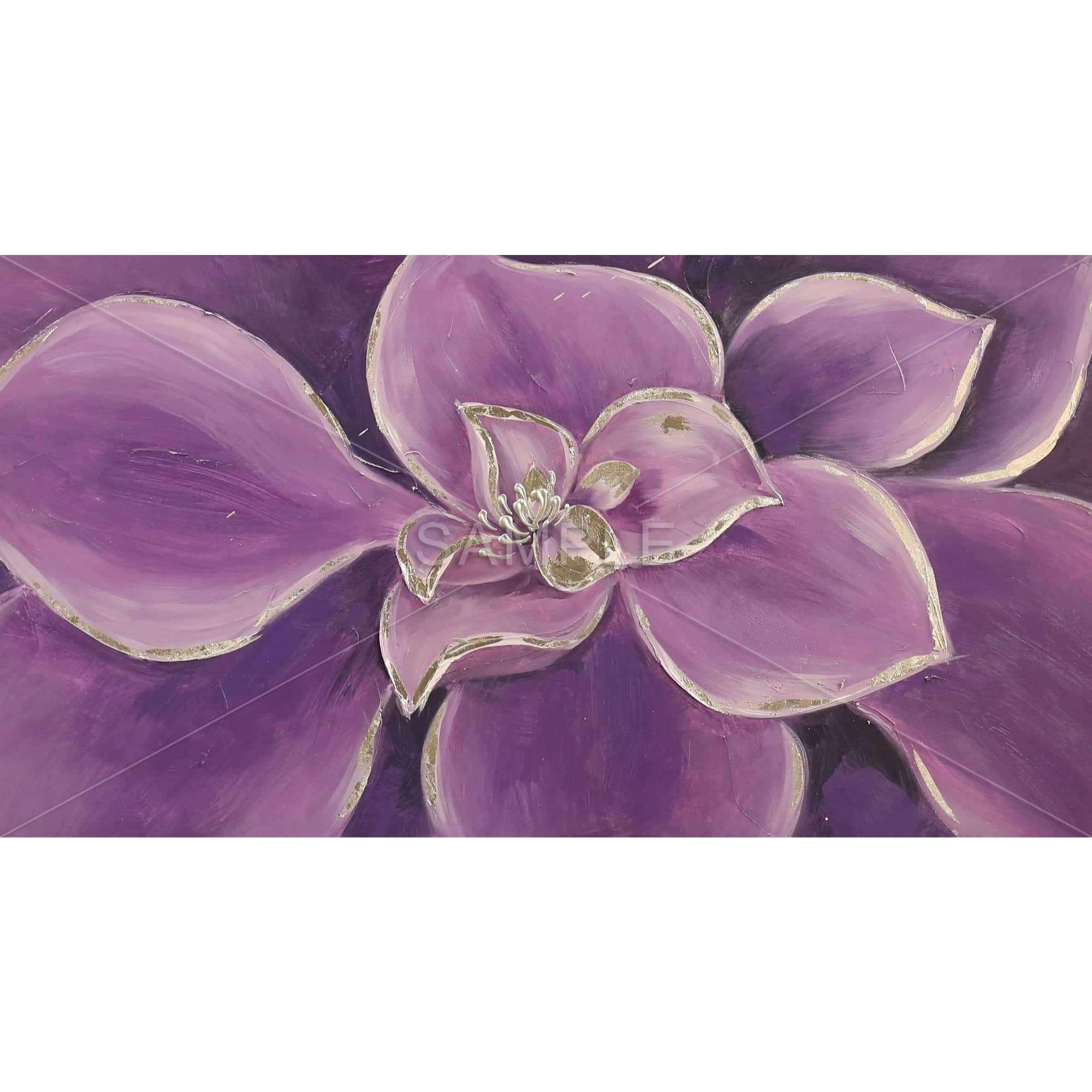 PURPLE FLOWER CLOSEUP - Framed Print on canvas by Begin Edition