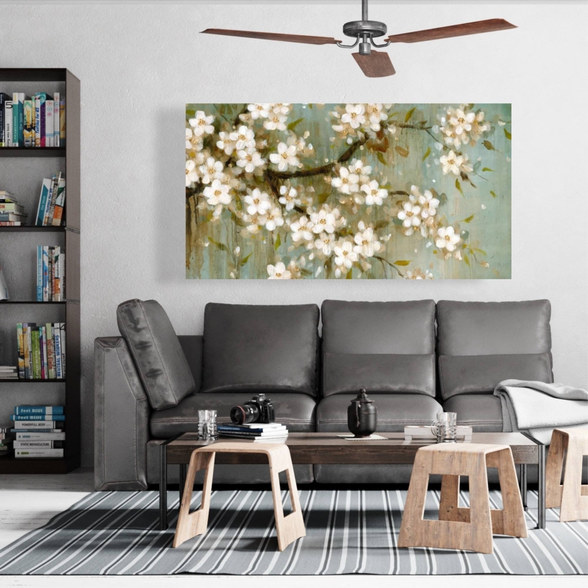 WHITE CHERRY BLOSSOM - Print on canvas by Begin Edition