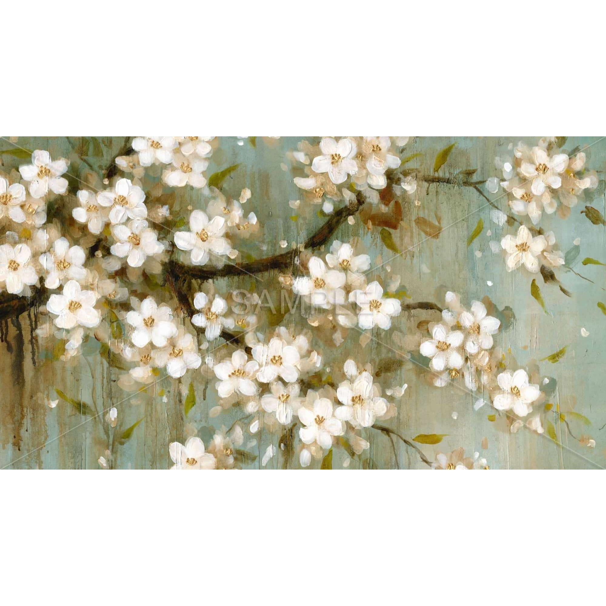 WHITE CHERRY BLOSSOM - Framed Print on canvas by Begin Edition