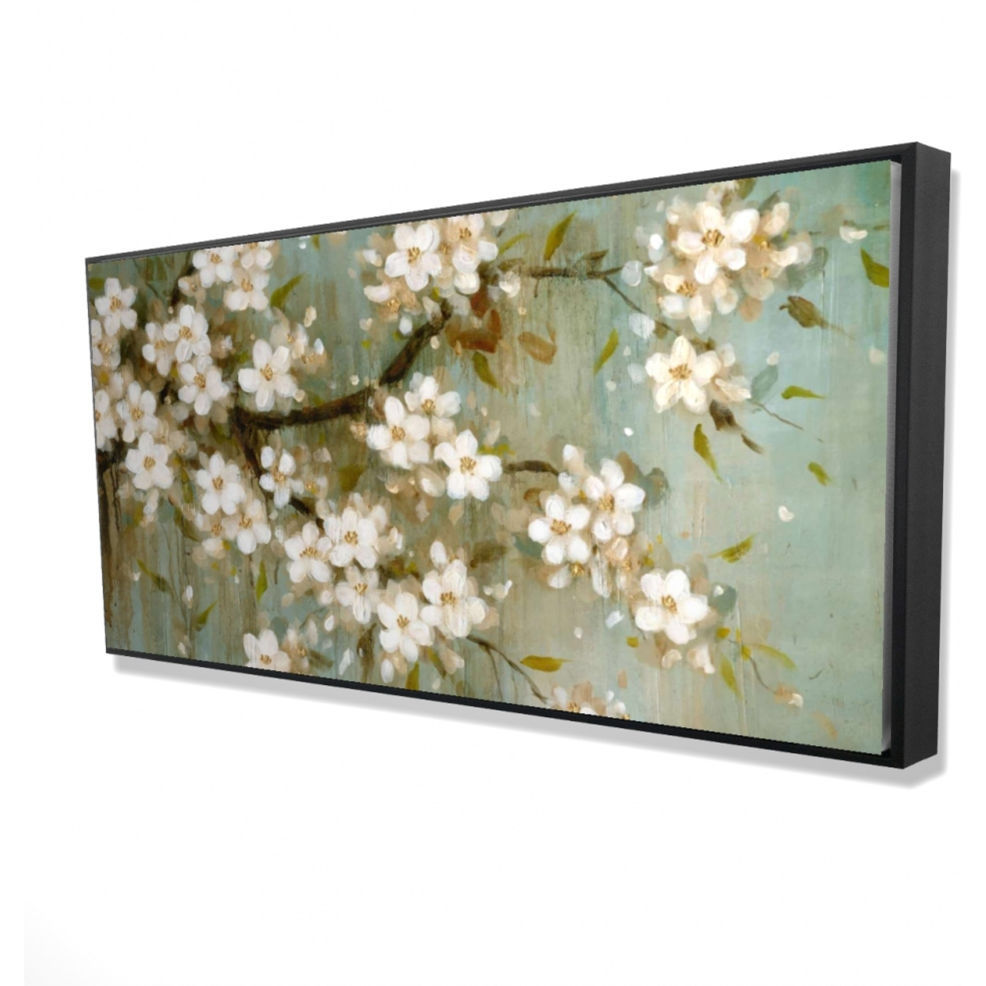 WHITE CHERRY BLOSSOM - Framed Print on canvas by Begin Edition