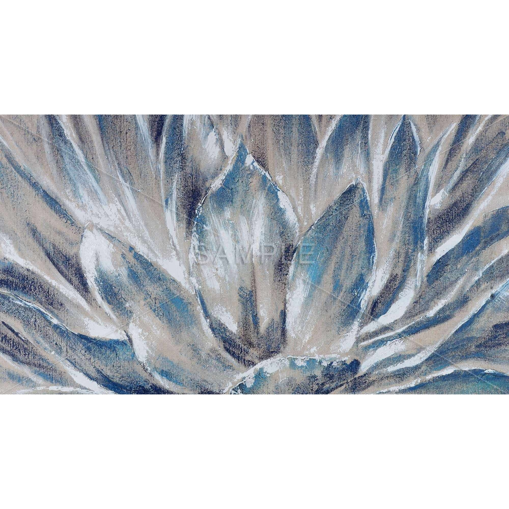 BLUE AND GRAY FLOWER - Framed Print on canvas by Begin Edition