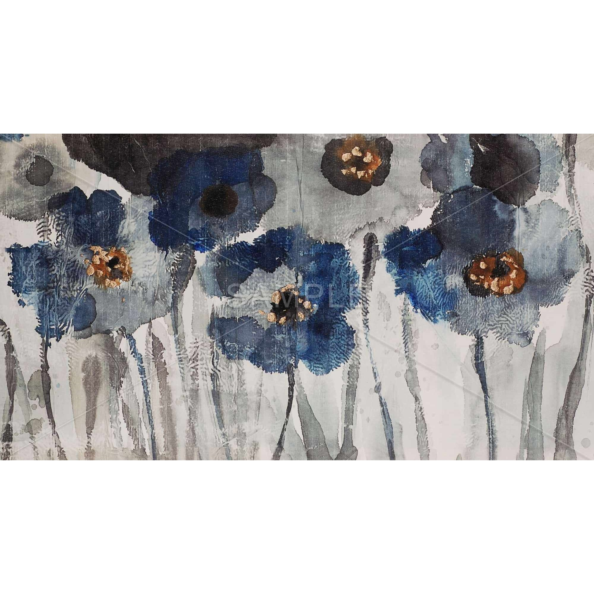BLUE BLURRY FLOWERS - Print on canvas by Begin Edition