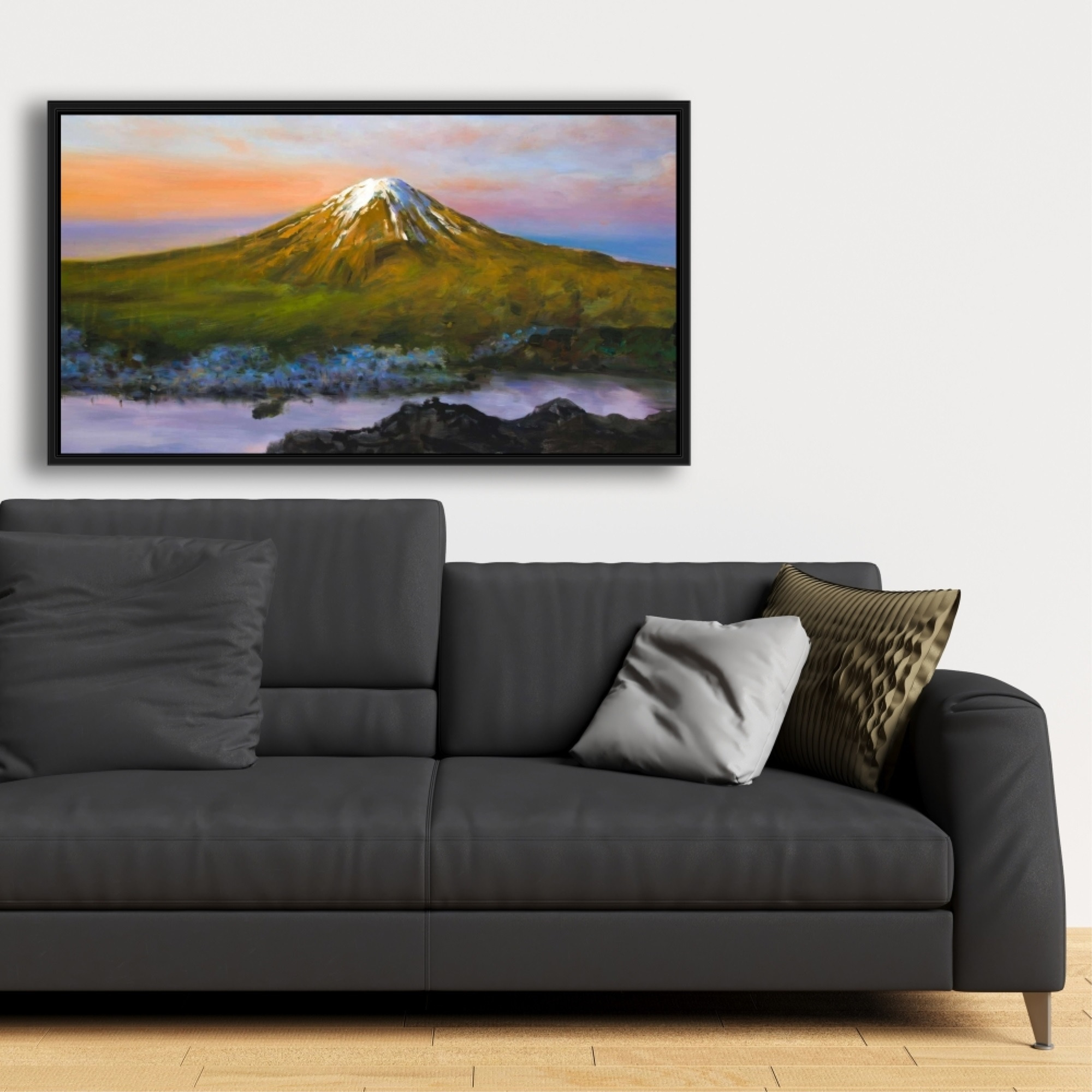 LANDSCAPE MOUNT FUJI - Framed Print on canvas by Begin Edition