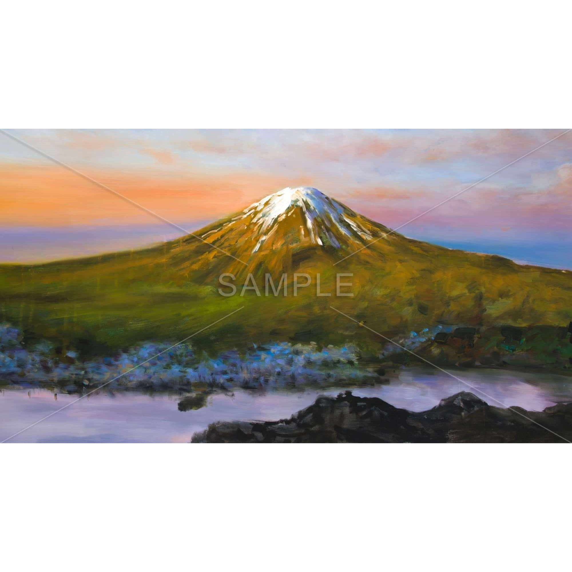 LANDSCAPE MOUNT FUJI - Framed Print on canvas by Begin Edition