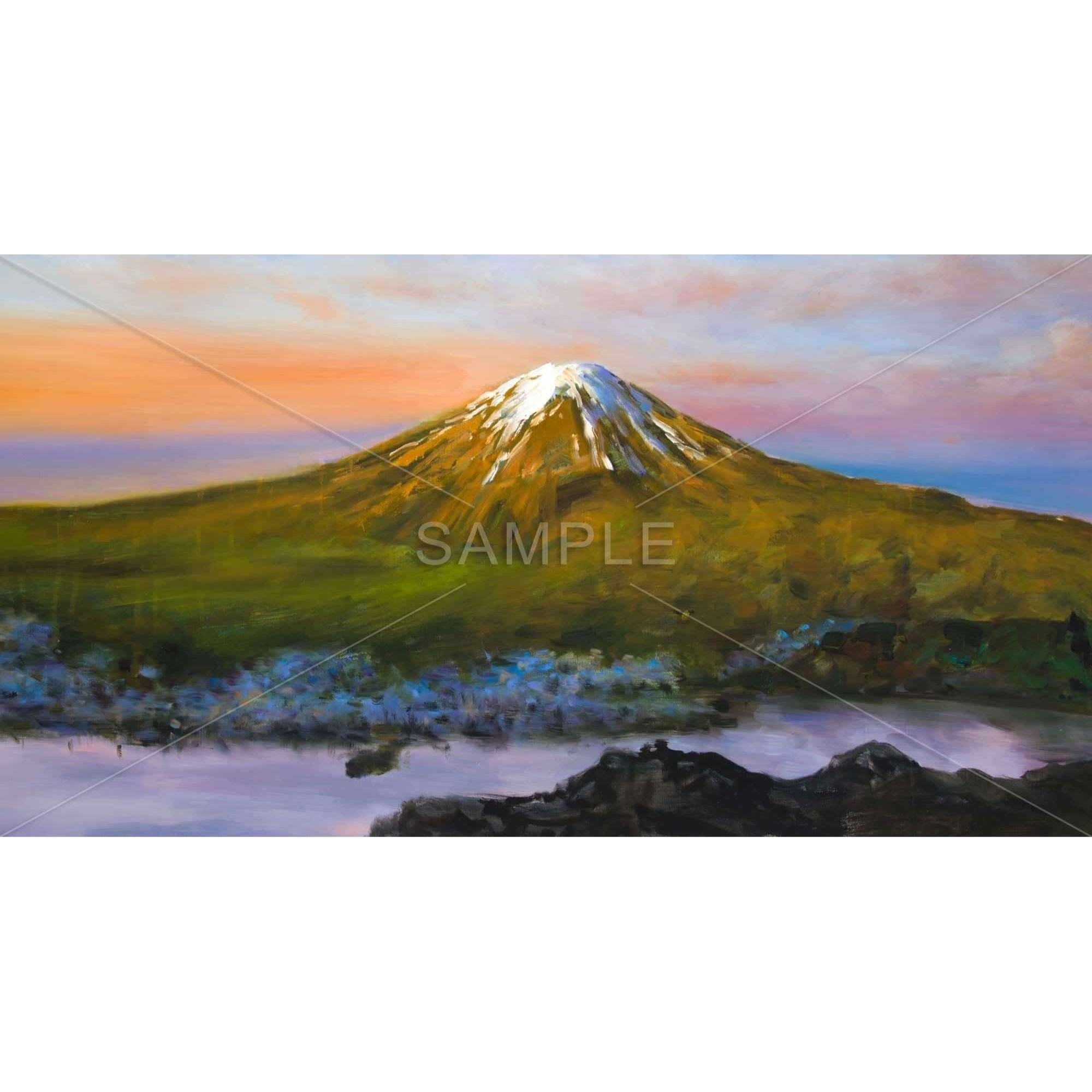 LANDSCAPE MOUNT FUJI - Framed Print on canvas by Begin Edition