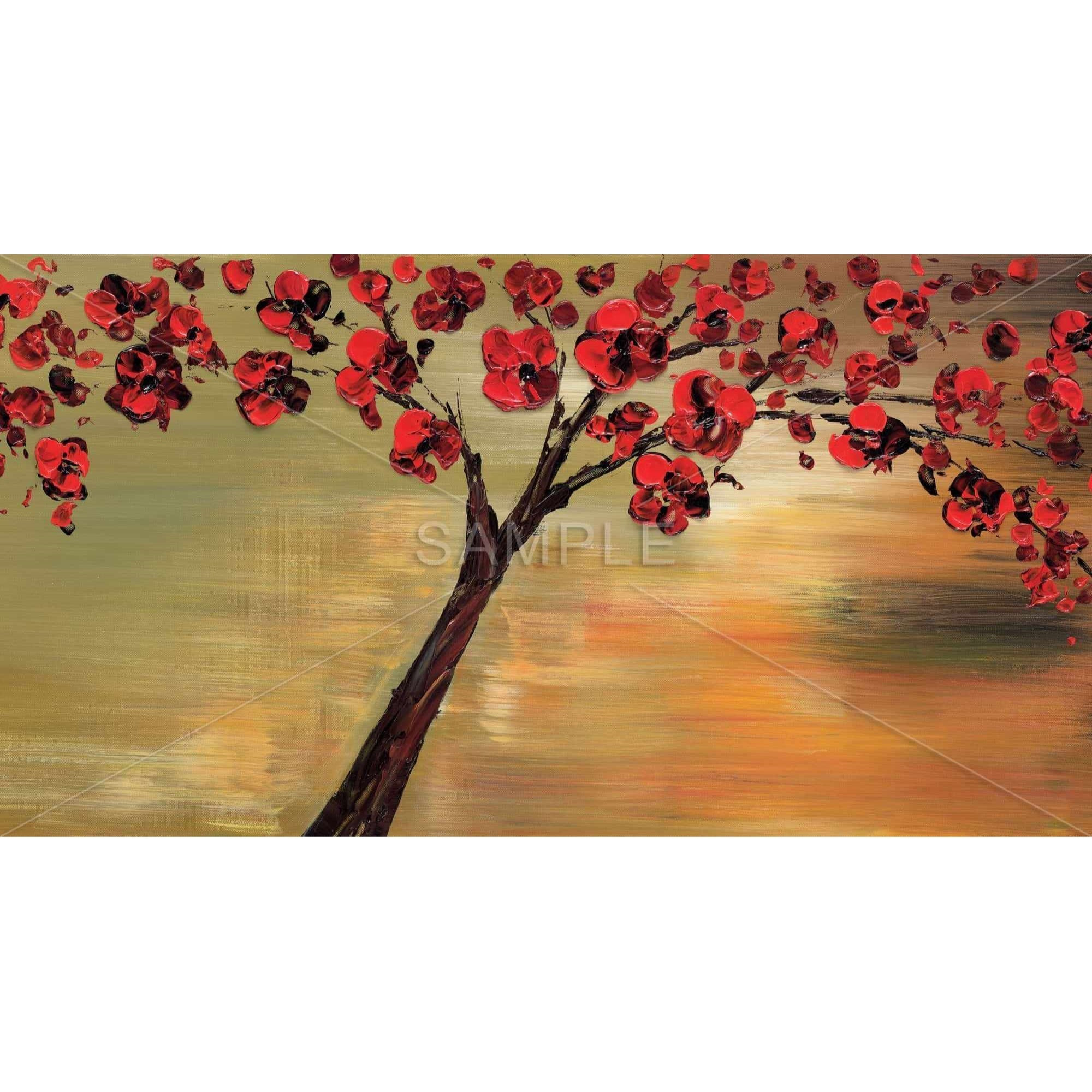 RED FLOWERS TREE - Print on canvas by Begin Edition