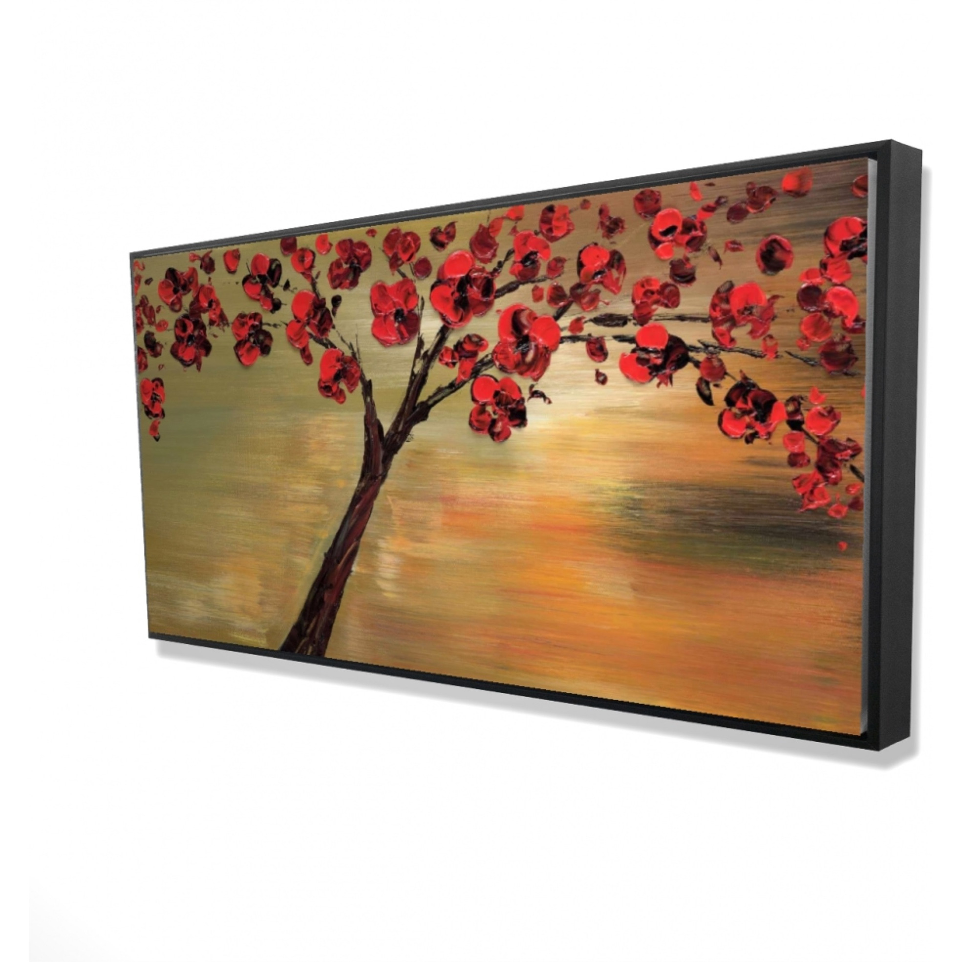RED FLOWERS TREE - Framed Print on canvas by Begin Edition