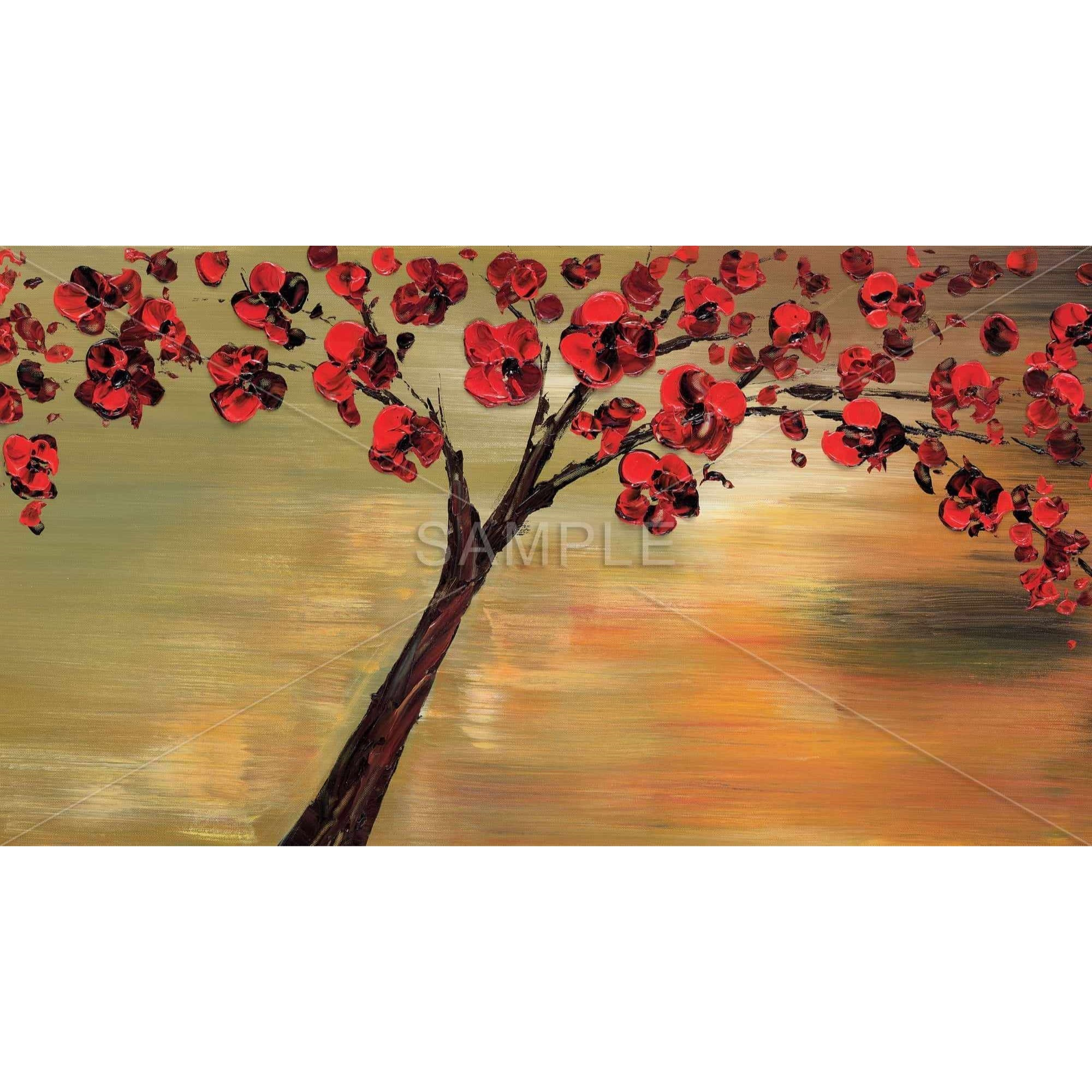 RED FLOWERS TREE - Framed Print on canvas by Begin Edition