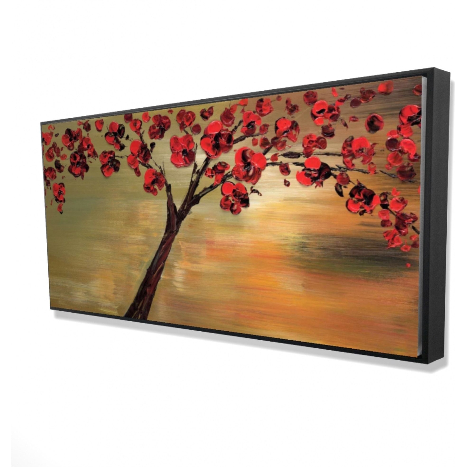 RED FLOWERS TREE - Framed Print on canvas by Begin Edition