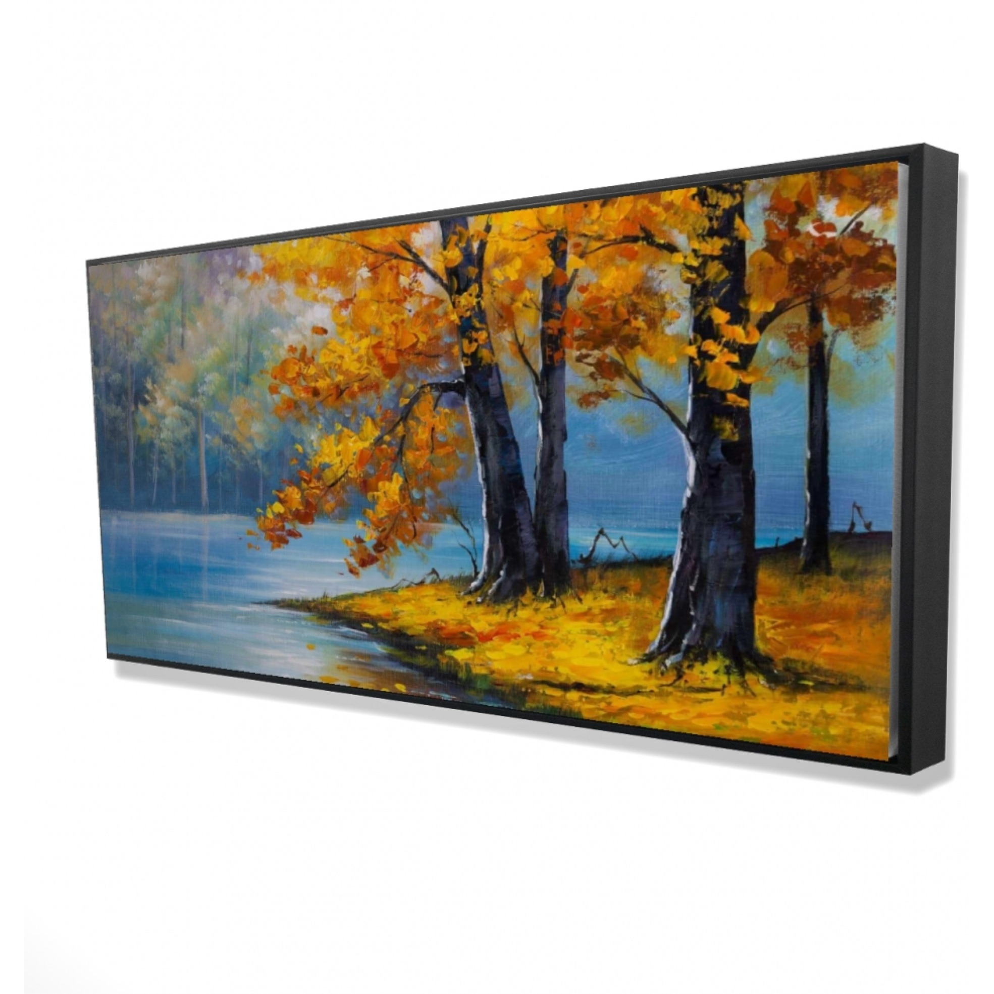 TWO TREES BY THE LAKE - Framed Print on canvas by Begin Edition
