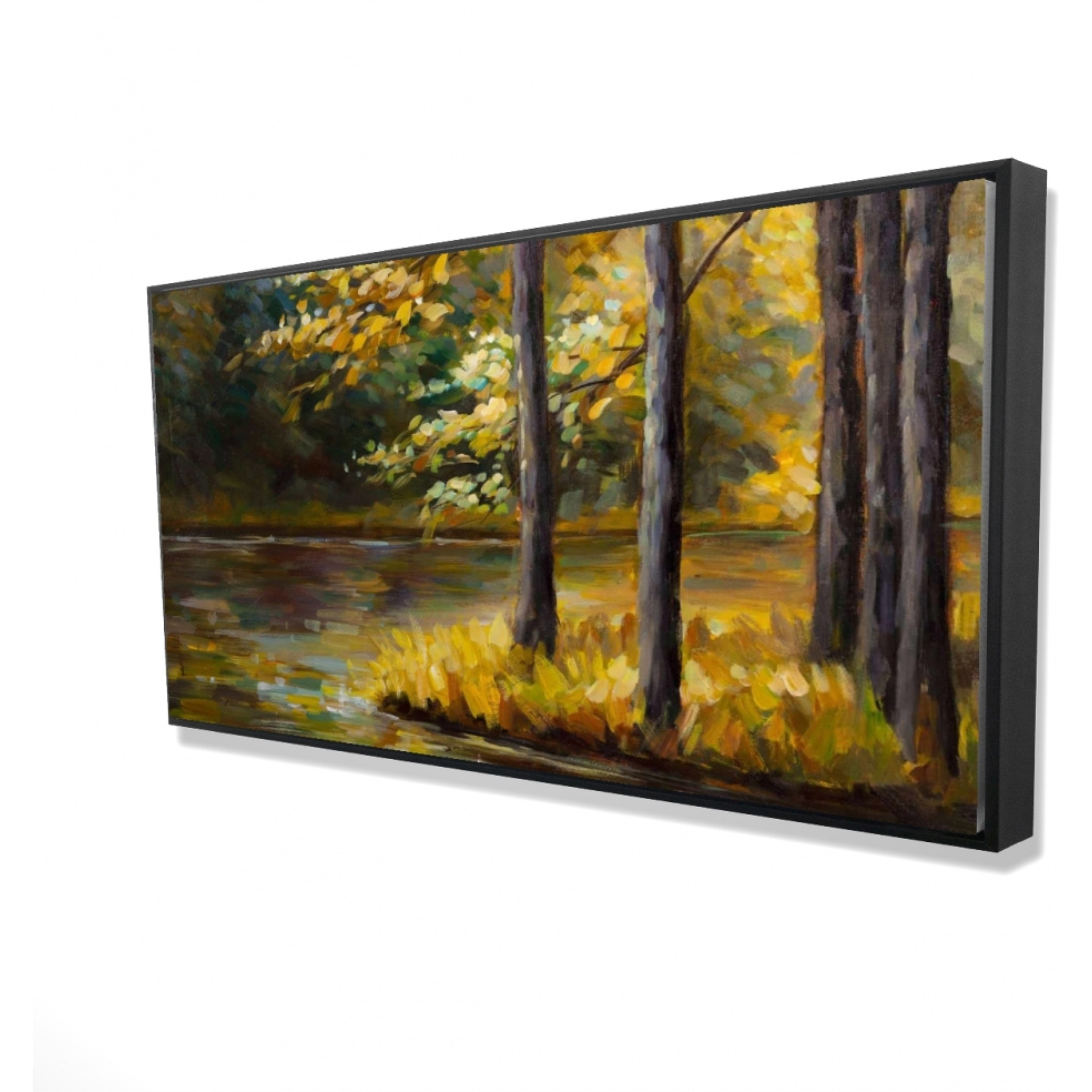 FALL LANDSCAPE BY THE WATER - Framed Print on canvas by Begin Edition