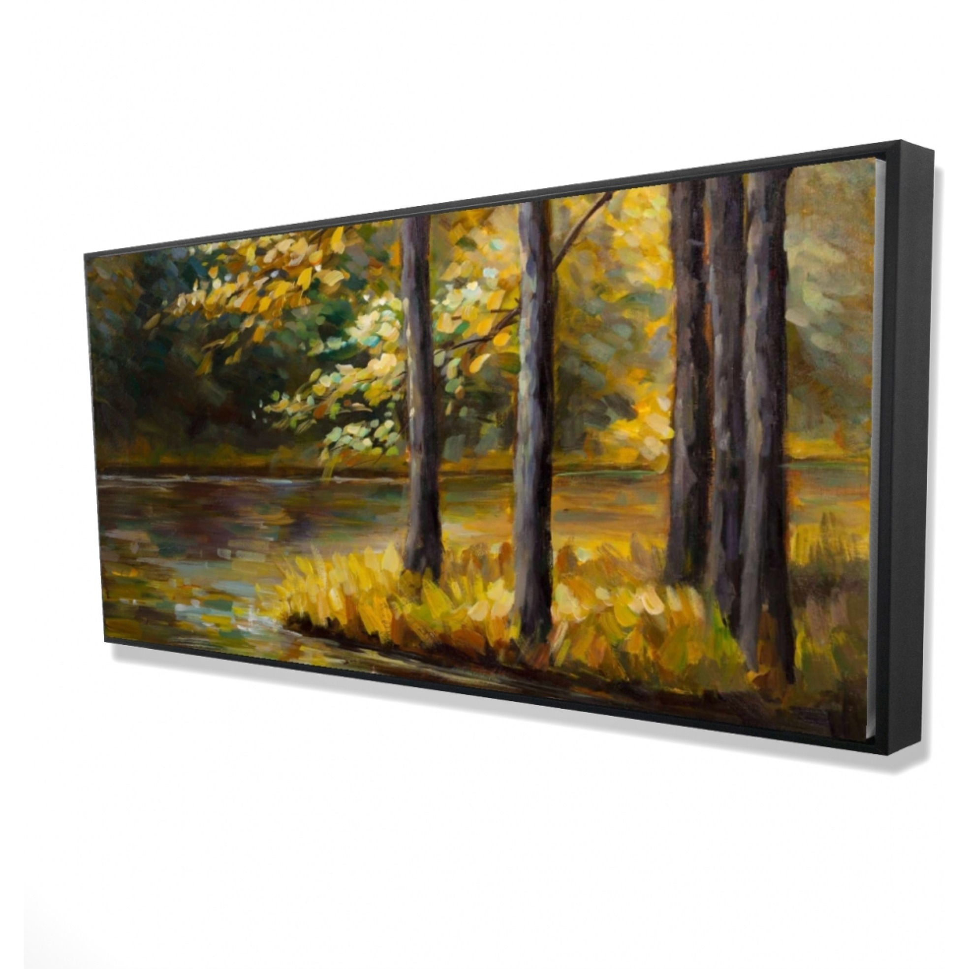 FALL LANDSCAPE BY THE WATER - Framed Print on canvas by Begin Edition