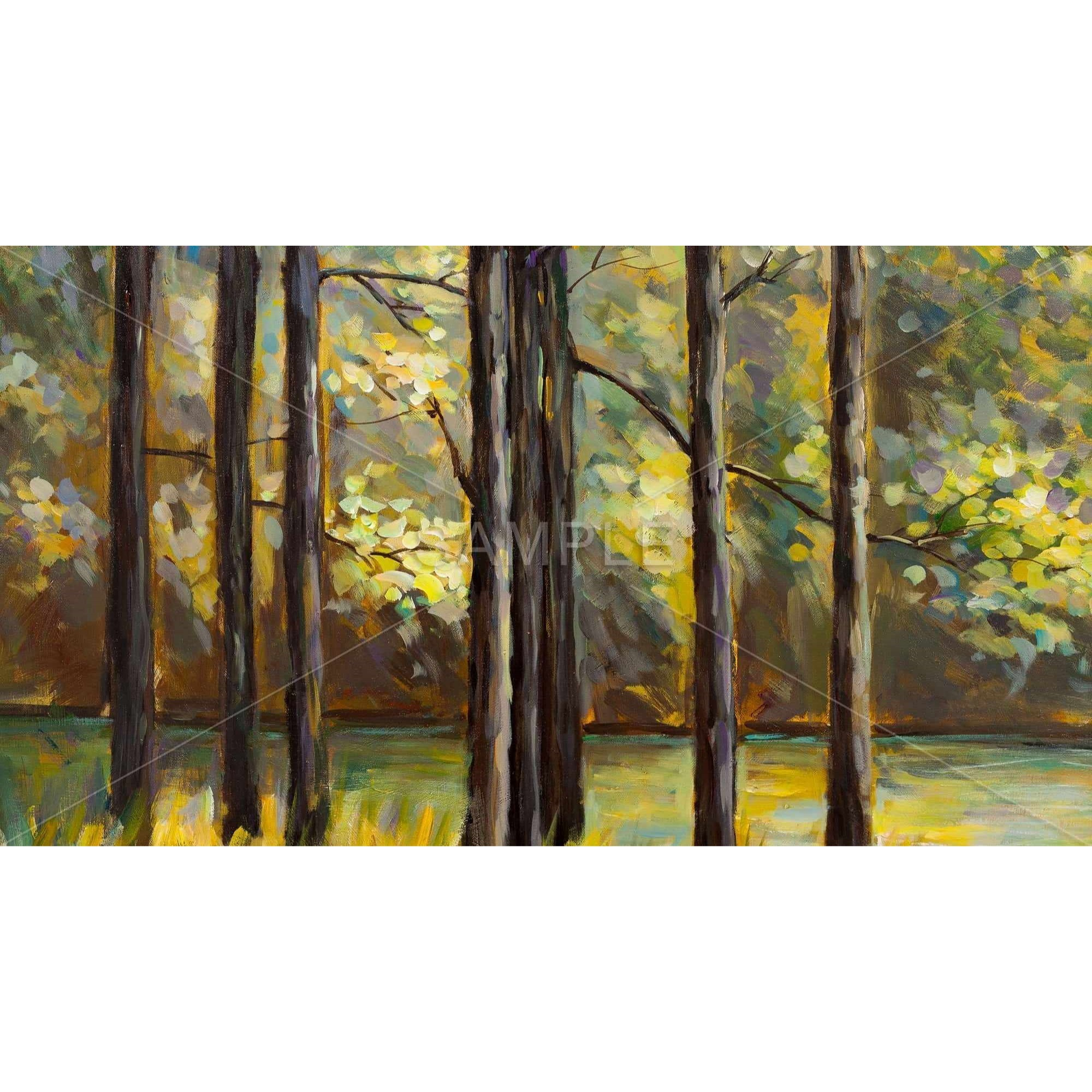 TREES IN THE MIDDLE OF THE LAKE - Framed Print on canvas by Begin Edition