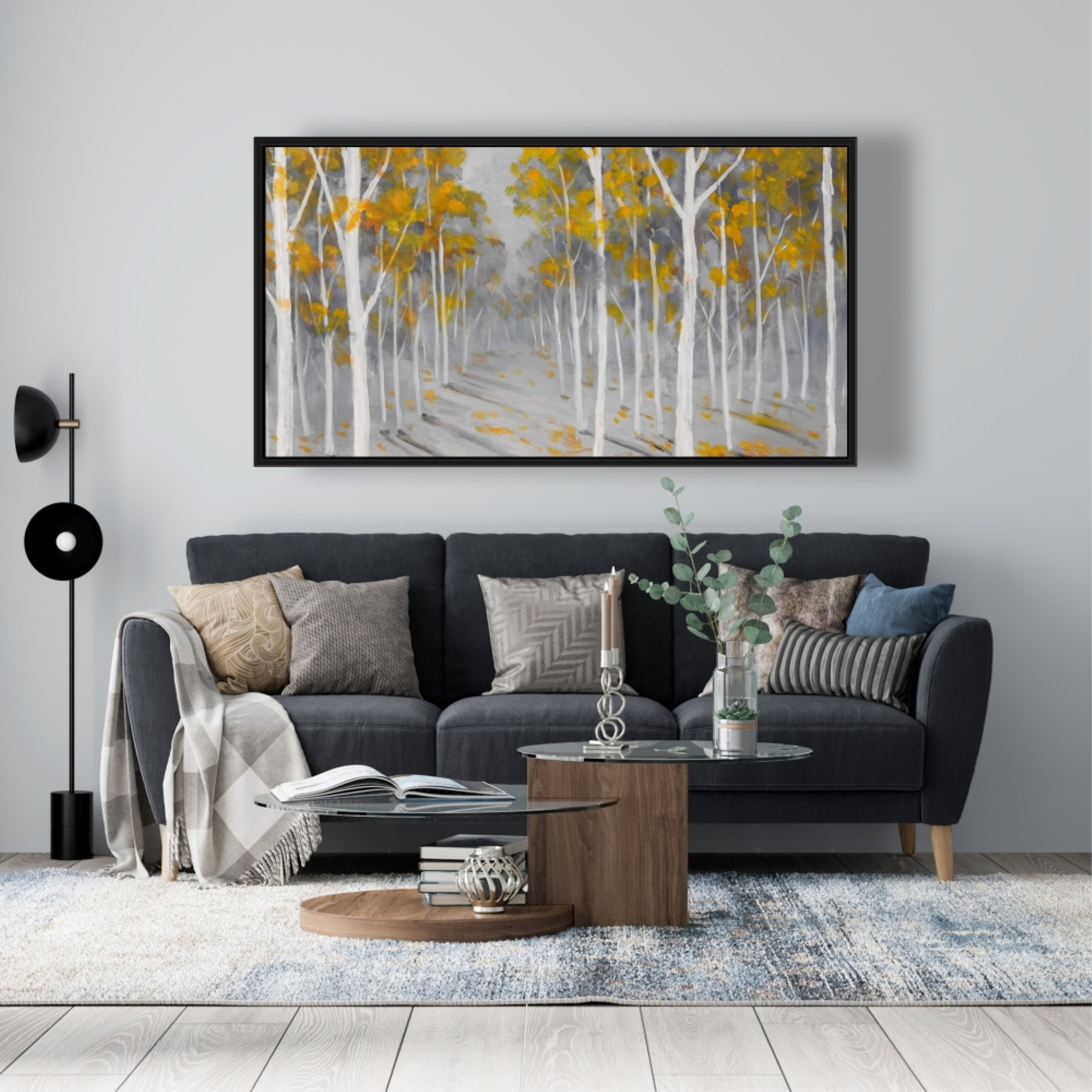 BIRCH FOREST - Framed Print on canvas by Begin Edition