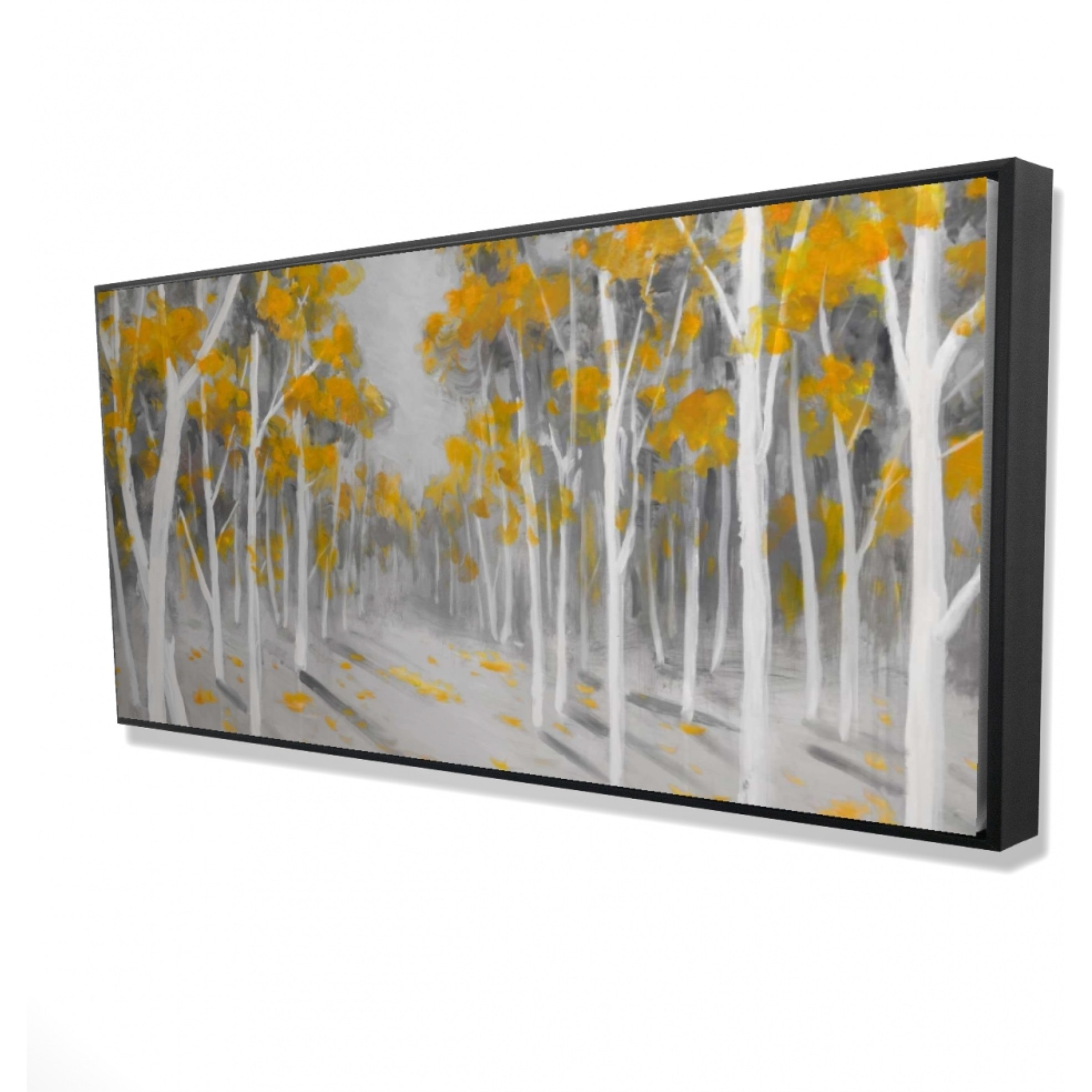 YELLOW BIRCH FOREST - Framed Print on canvas by Begin Edition