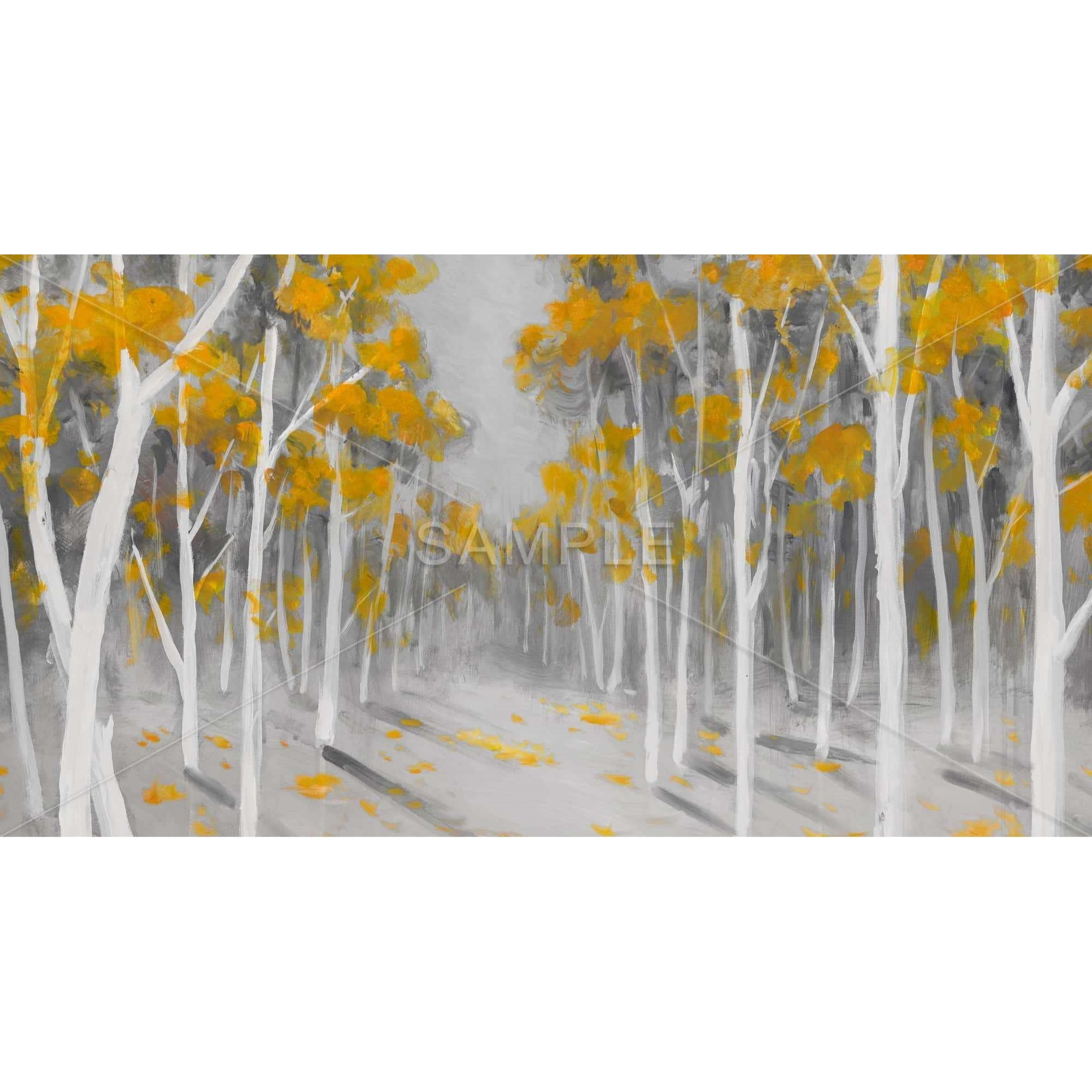 YELLOW BIRCH FOREST - Framed Print on canvas by Begin Edition