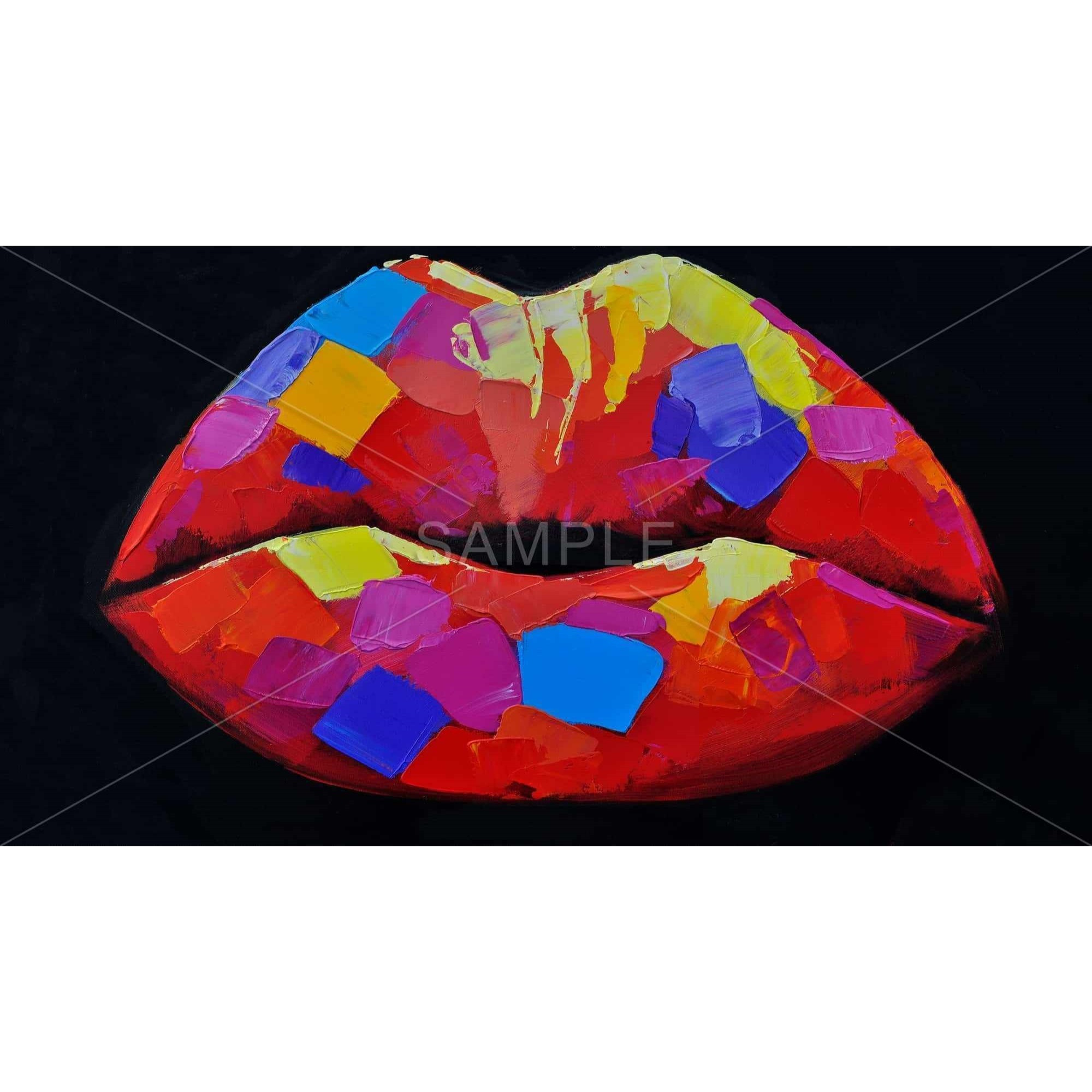 COLORFUL LIPSTICK - Framed Print on canvas by Begin Edition