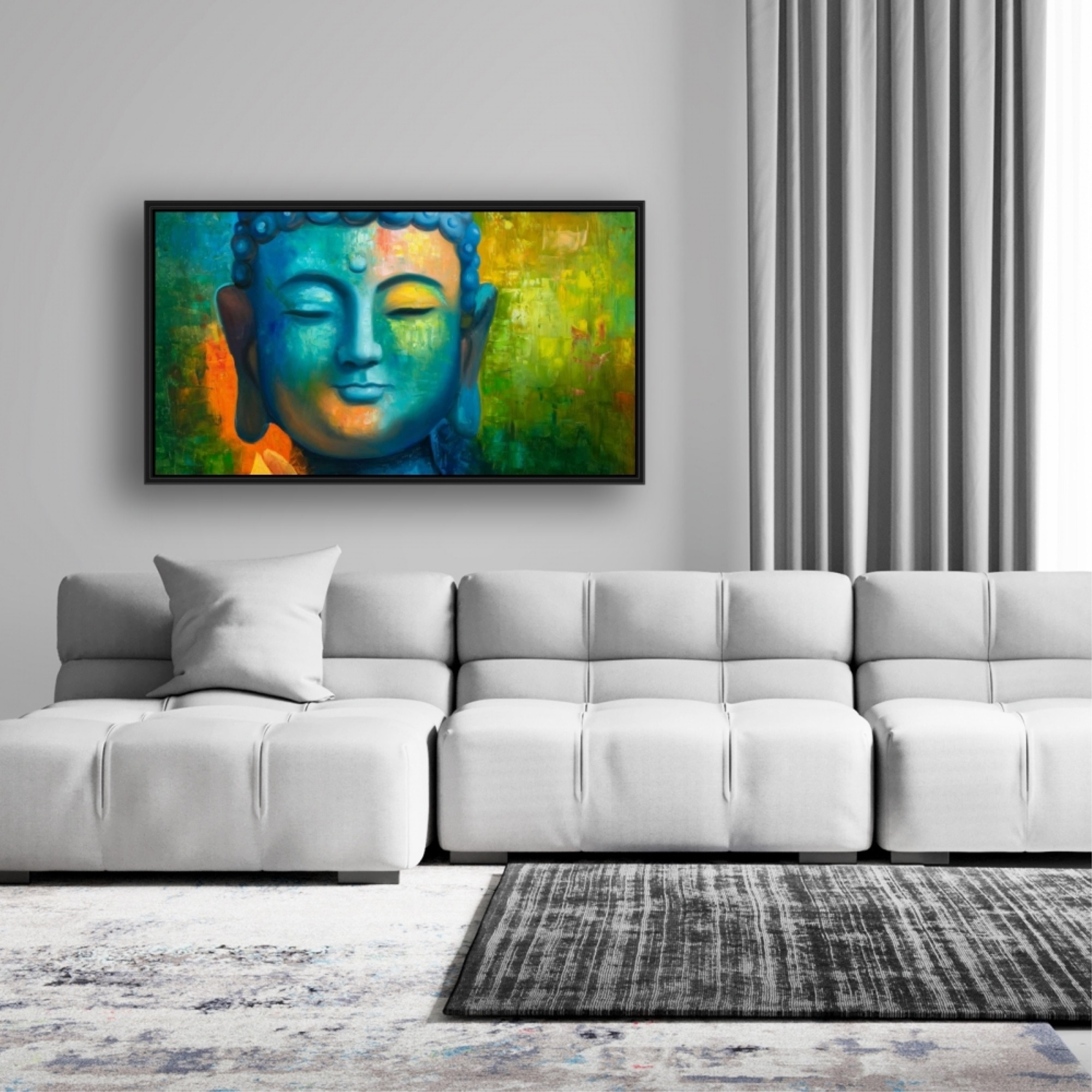 BLISSFUL BUDDHA - Framed Print on canvas by Begin Edition