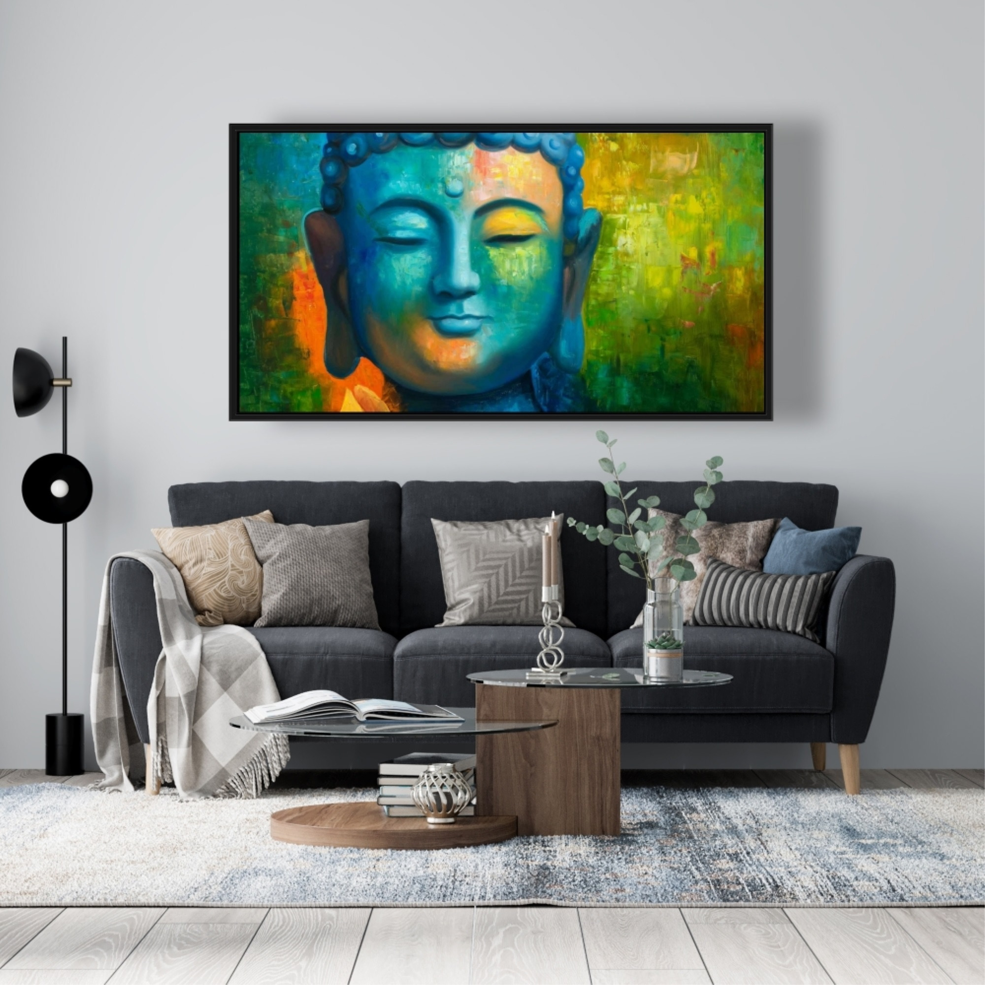 BLISSFUL BUDDHA - Framed Print on canvas by Begin Edition
