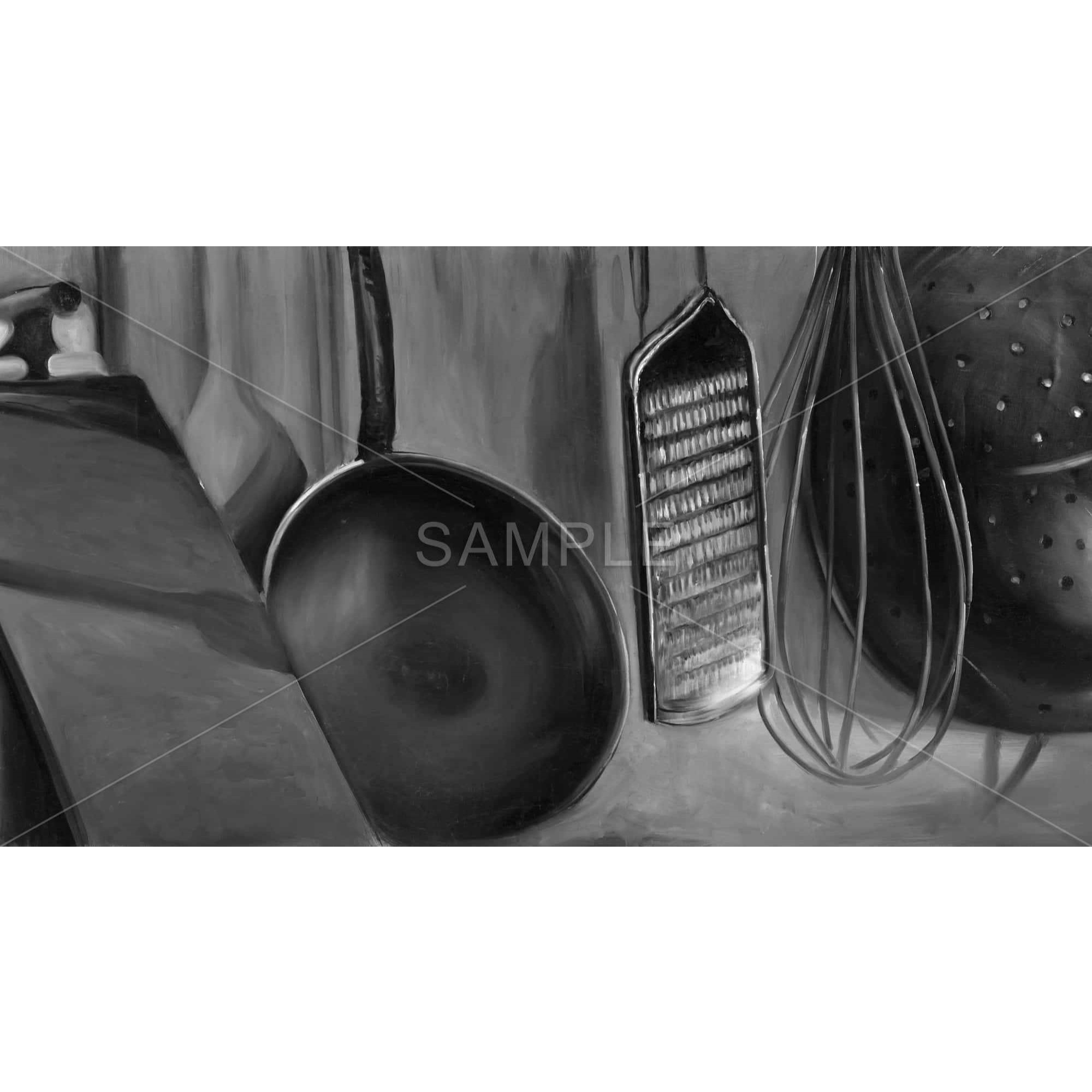 KITCHEN TOOLS FOR CHEF - Framed Print on canvas by Begin Edition