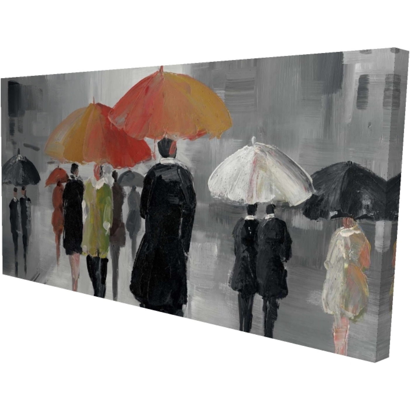 STREET SCENE WITH UMBRELLAS - Print on canvas by Begin Edition