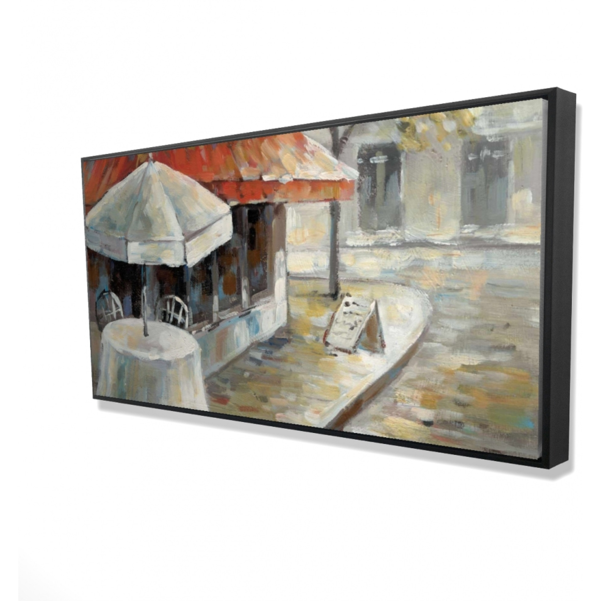 DESERTED AND SUNNY STREET - Framed Print on canvas by Begin Edition