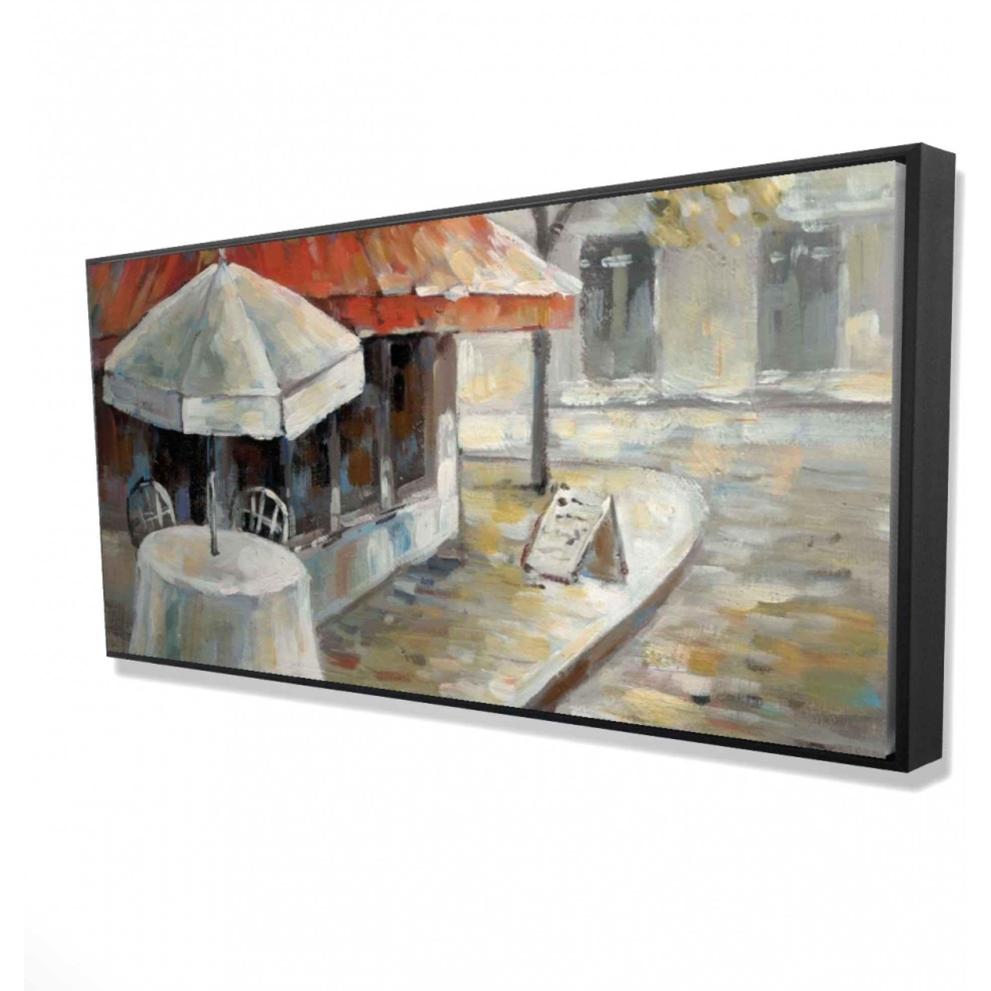 DESERTED AND SUNNY STREET - Framed Print on canvas by Begin Edition