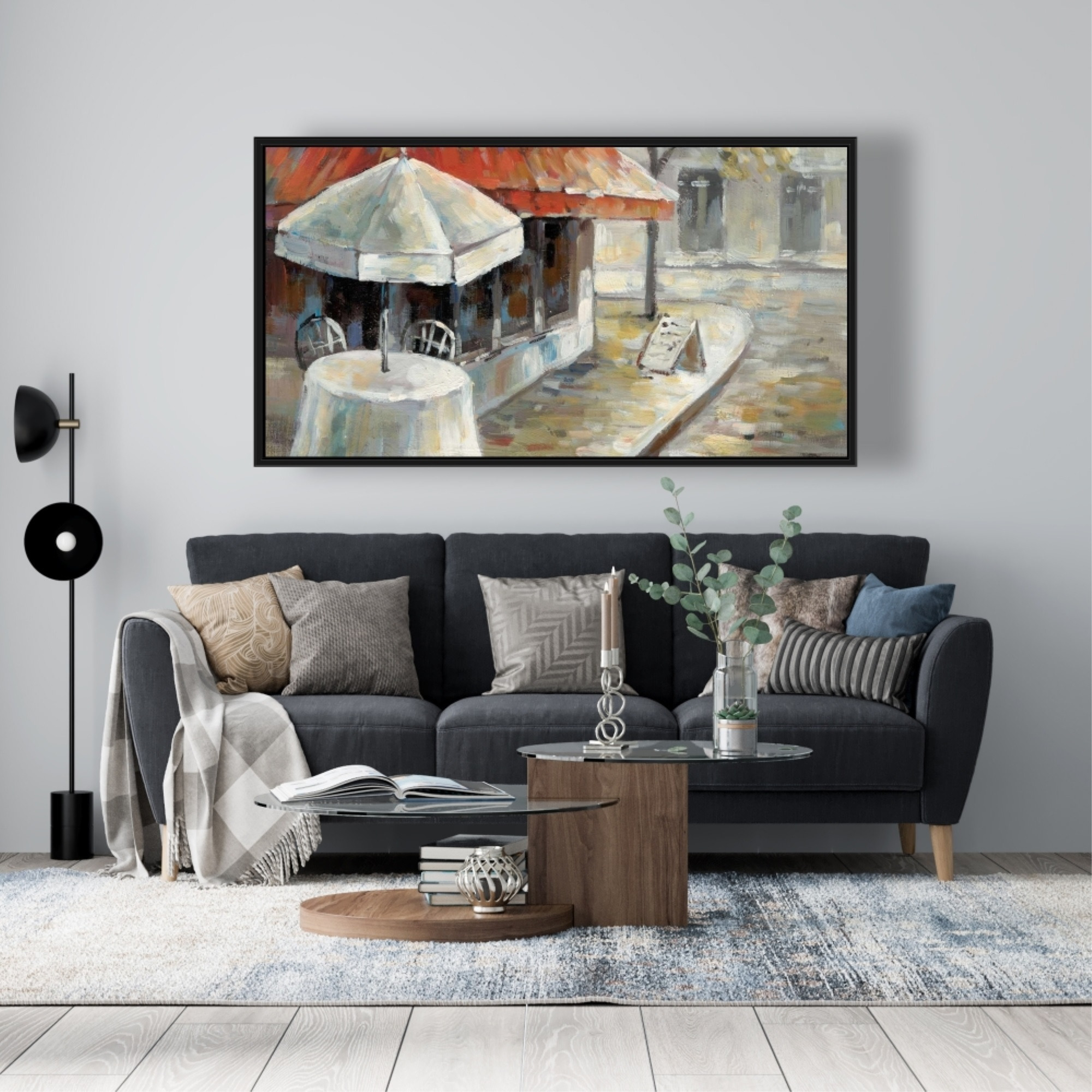 DESERTED AND SUNNY STREET - Framed Print on canvas by Begin Edition