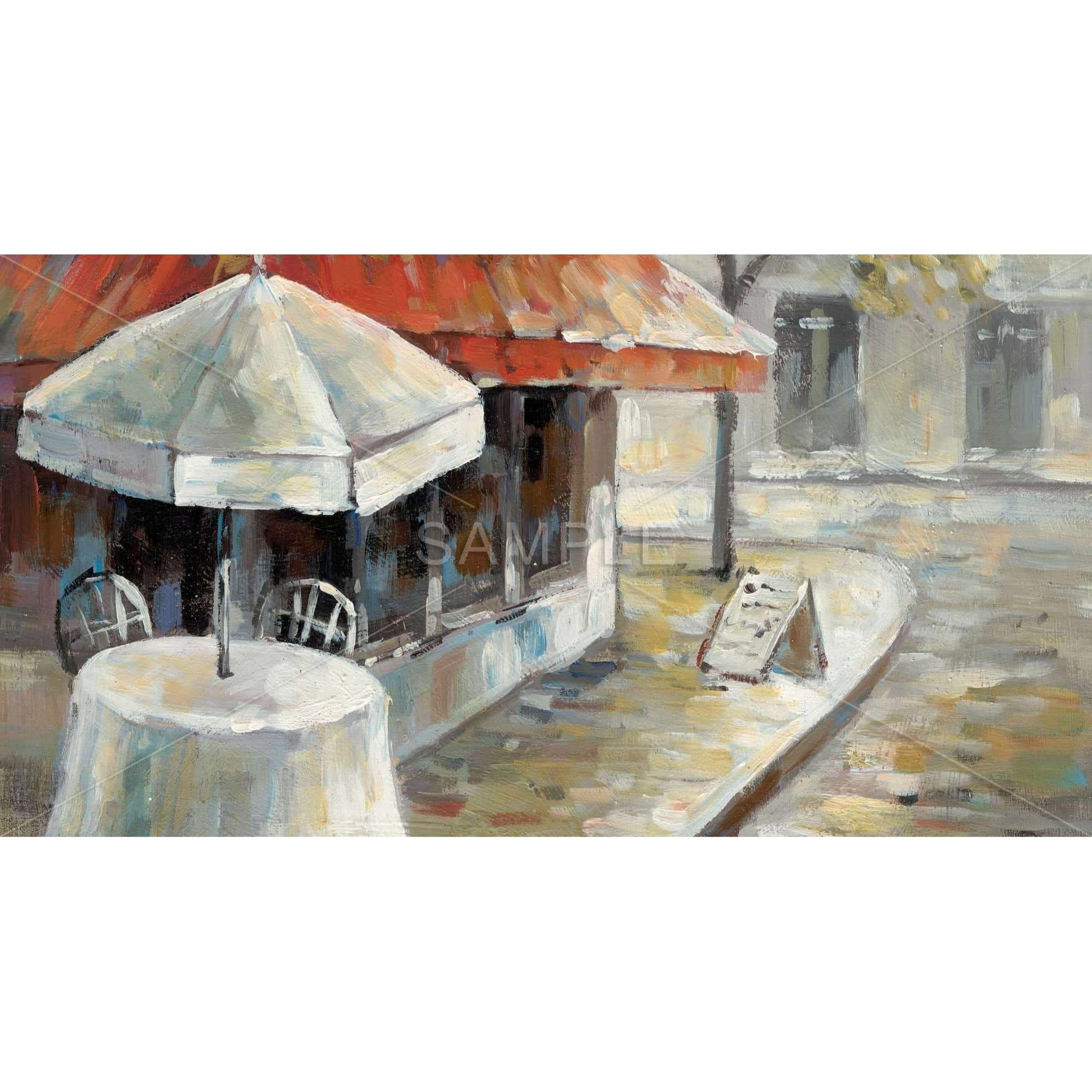 DESERTED AND SUNNY STREET - Framed Print on canvas by Begin Edition