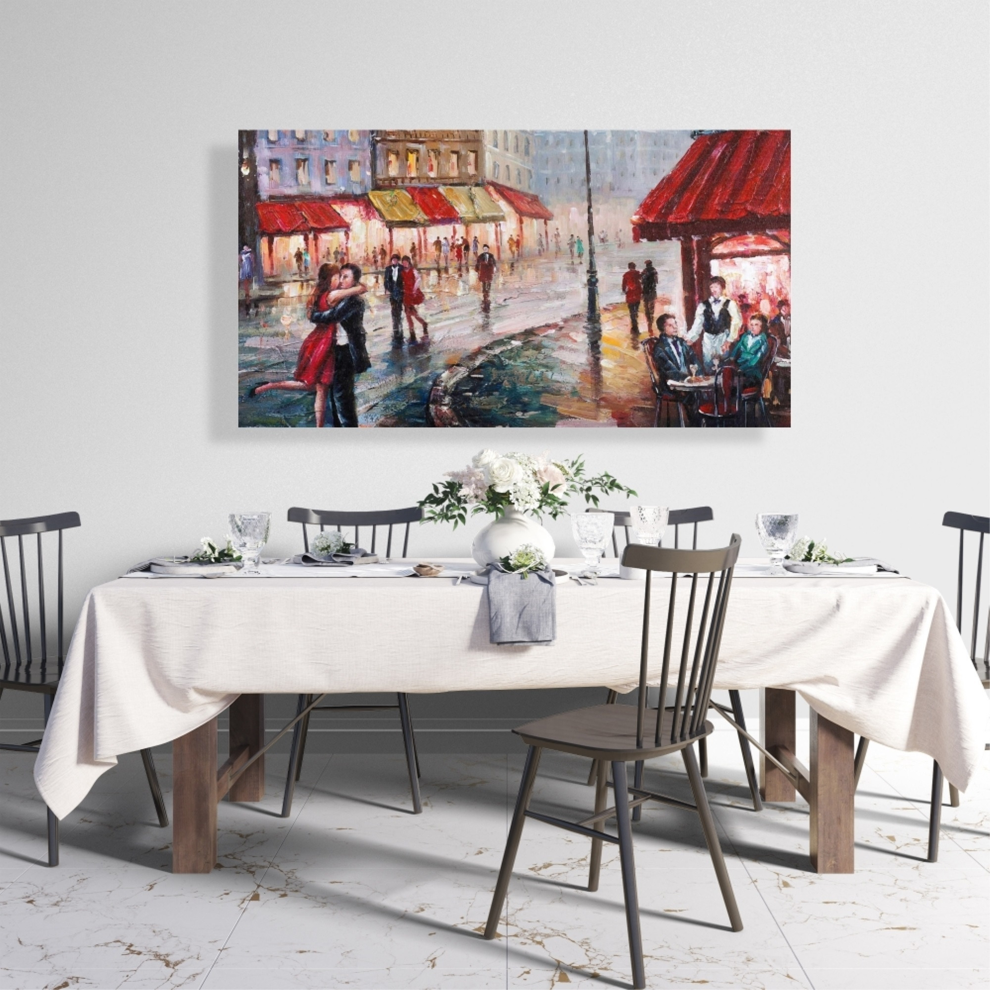 COUPLE KISSING IN THE STREET - Print on canvas by Begin Edition
