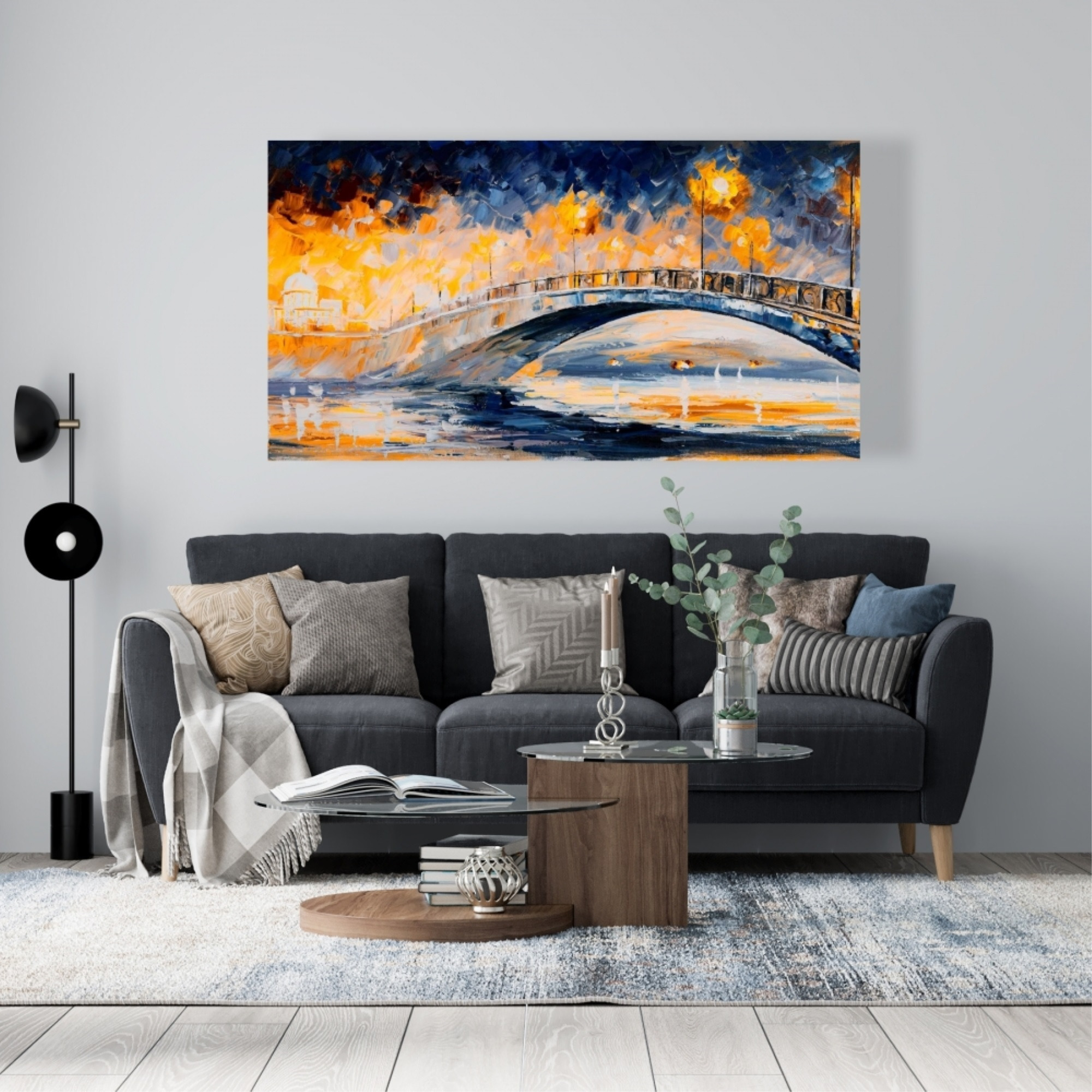 BRIDGE IN THE MOONLIGHT - Print on canvas by Begin Edition