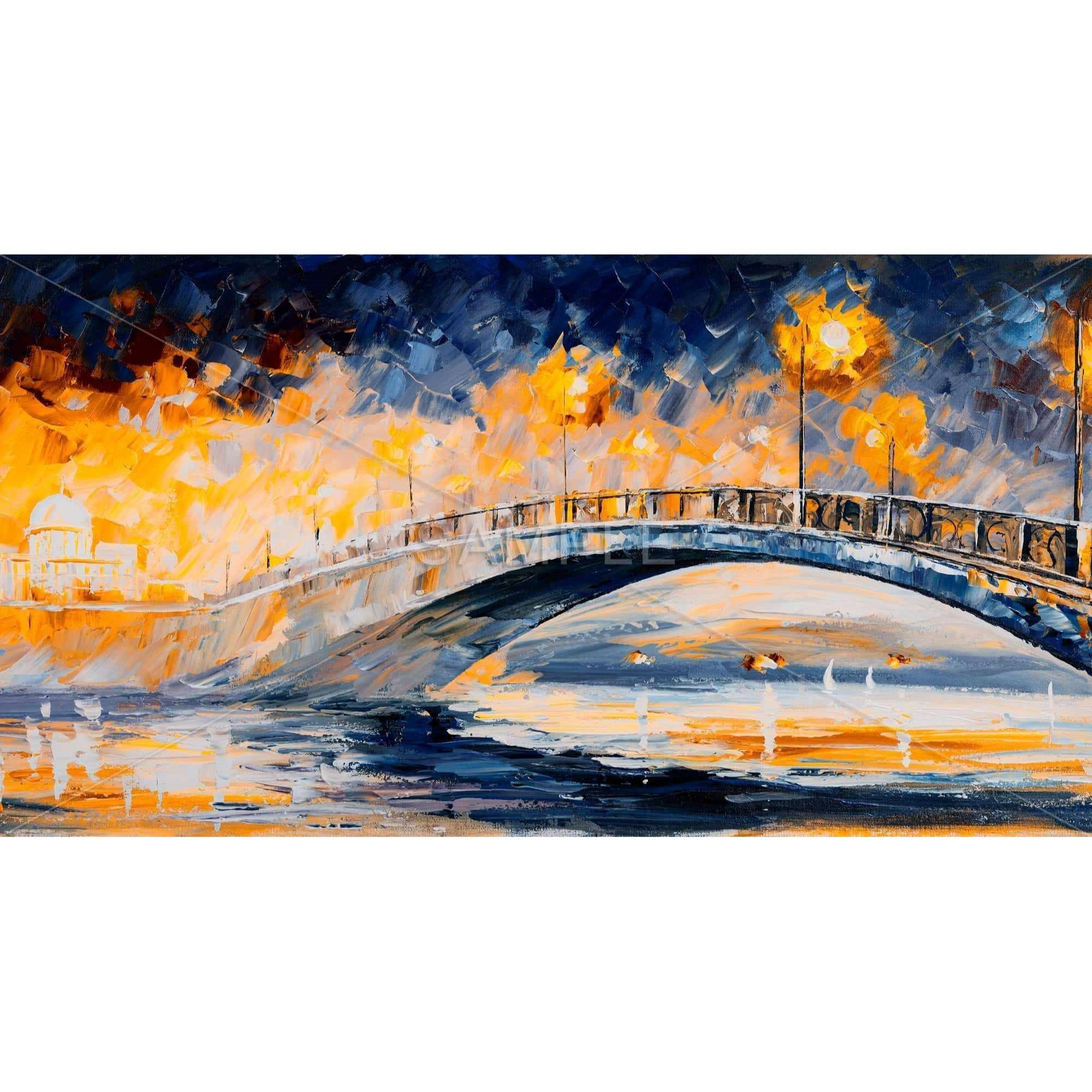 BRIDGE IN THE MOONLIGHT - Print on canvas by Begin Edition