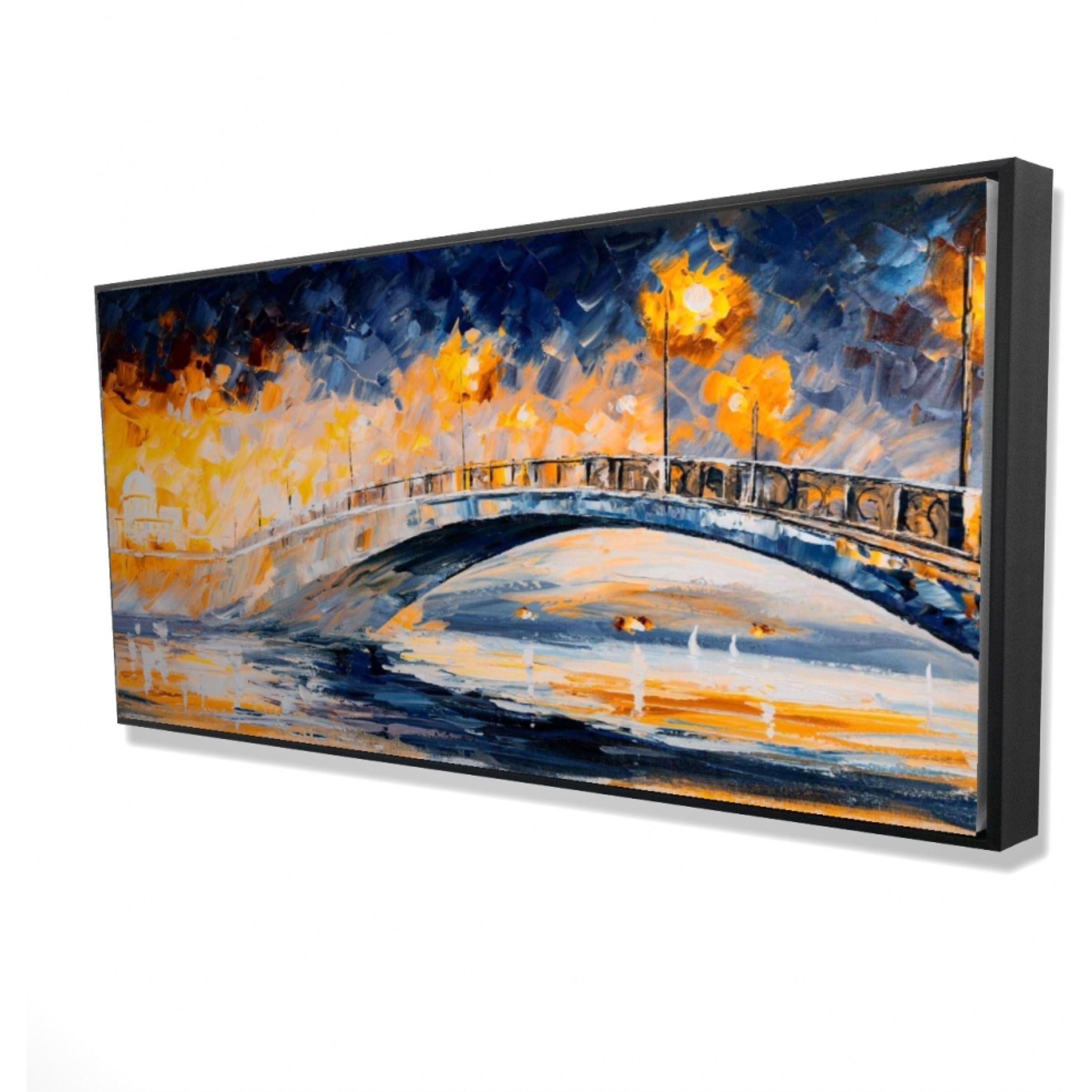 BRIDGE IN THE MOONLIGHT - Framed Print on canvas by Begin Edition
