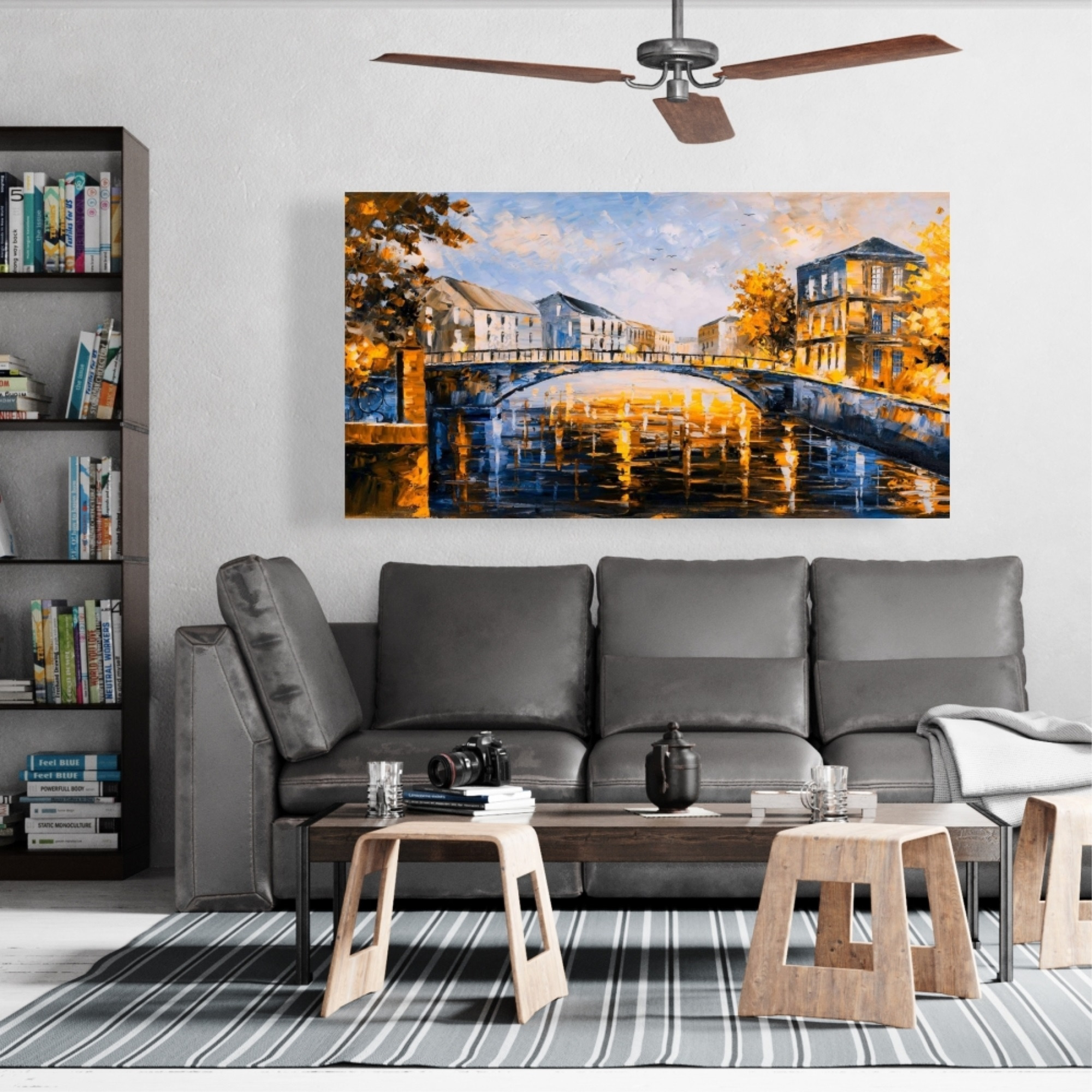 BRIDGE BY A SUNNY DAY - Print on canvas by Begin Edition