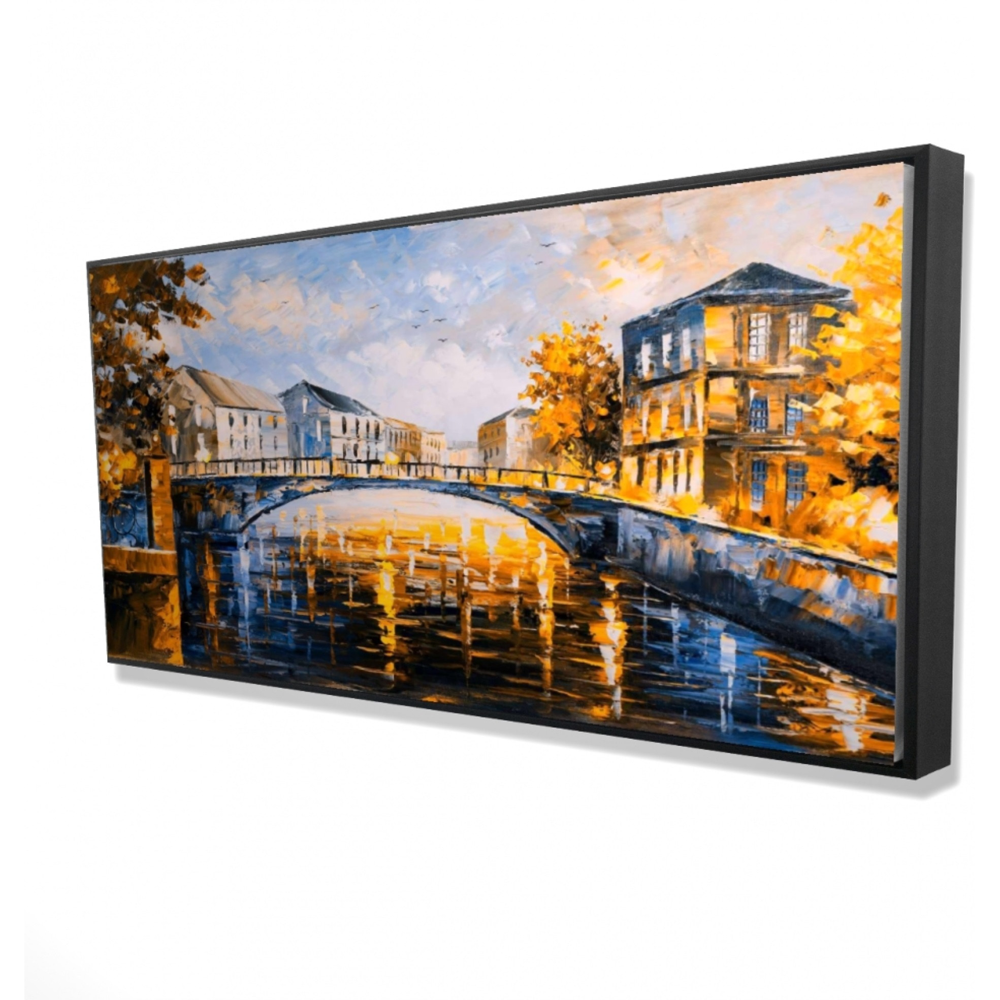 BRIDGE BY A SUNNY DAY - Framed Print on canvas by Begin Edition