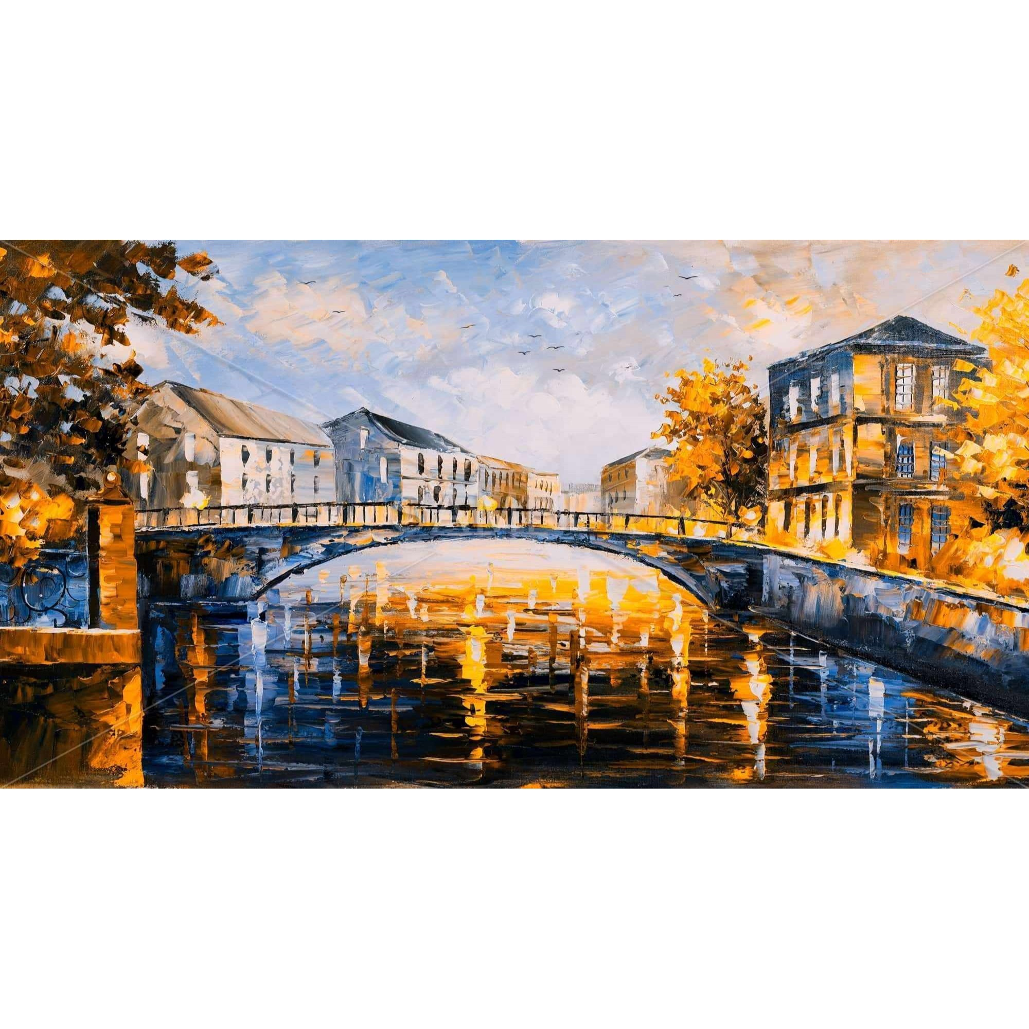 BRIDGE BY A SUNNY DAY - Framed Print on canvas by Begin Edition