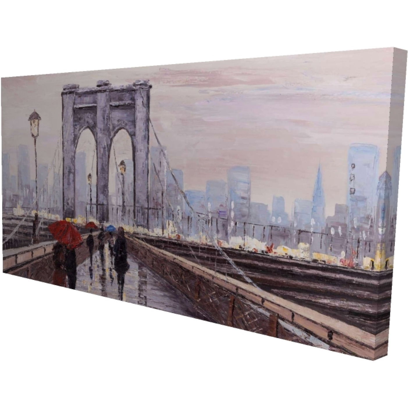 BROOKLYN BRIDGE WITH PASSERSBY - Print on canvas by Begin Edition