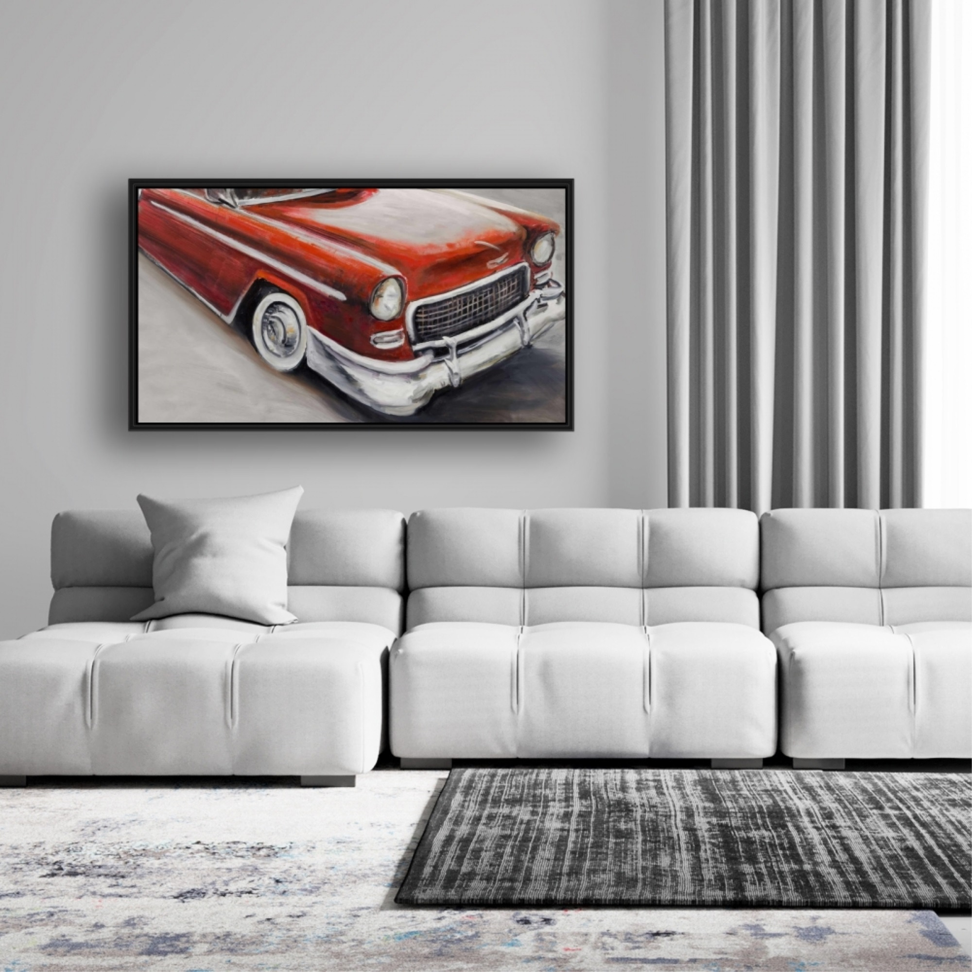VINTAGE CLASSIC CAR - Framed Print on canvas by Begin Edition