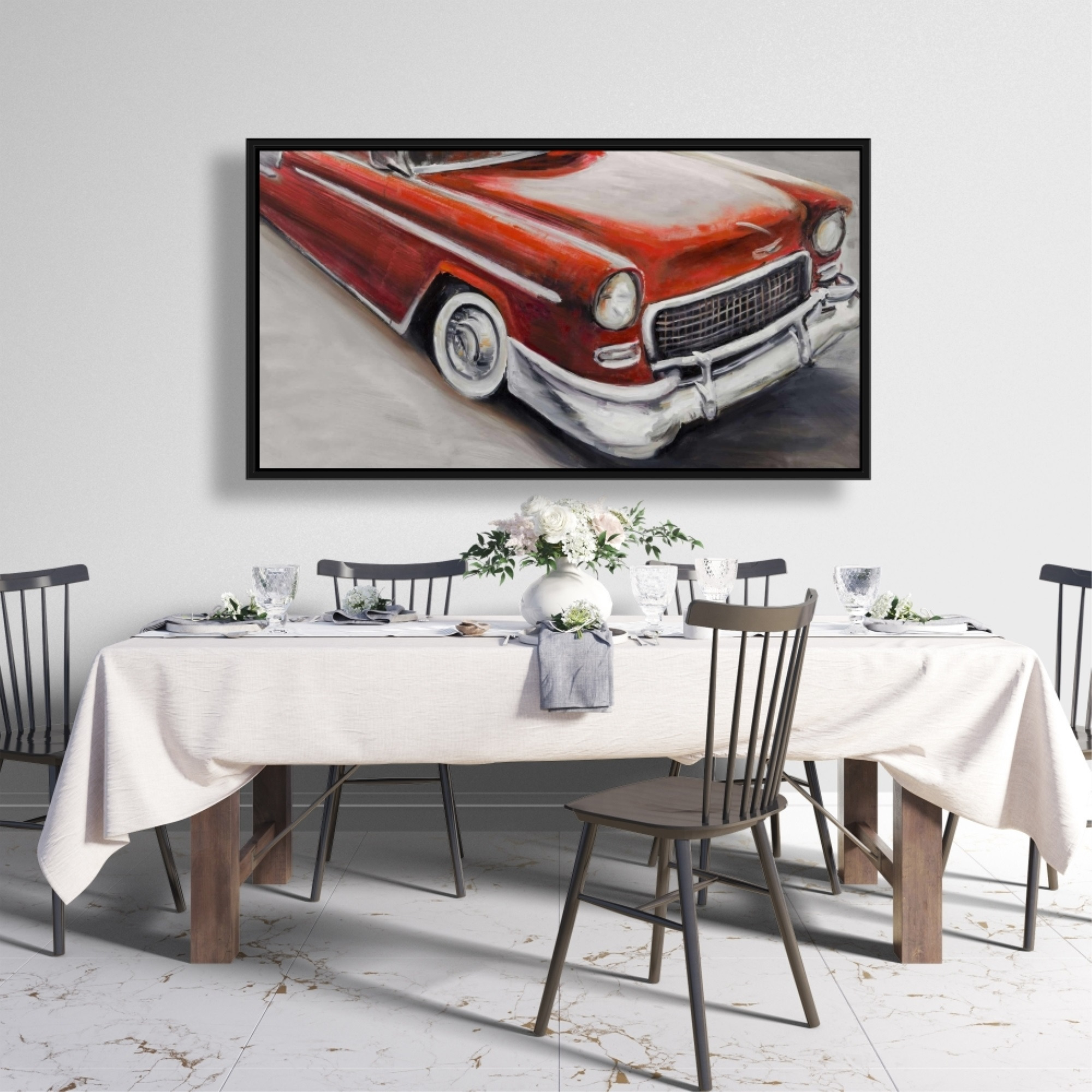 VINTAGE CLASSIC CAR - Framed Print on canvas by Begin Edition
