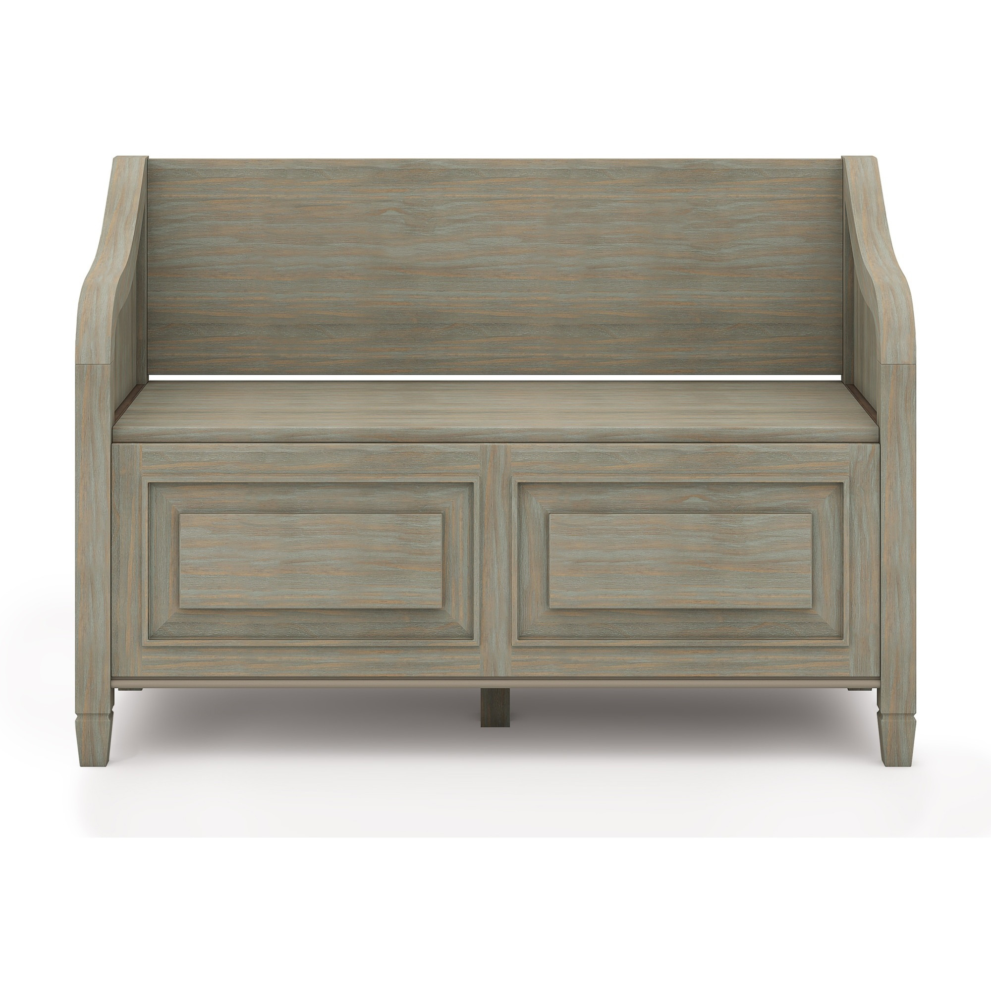 Connaught SOLID WOOD 42 inch Wide Traditional Entryway Storage Bench in Distressed Grey
