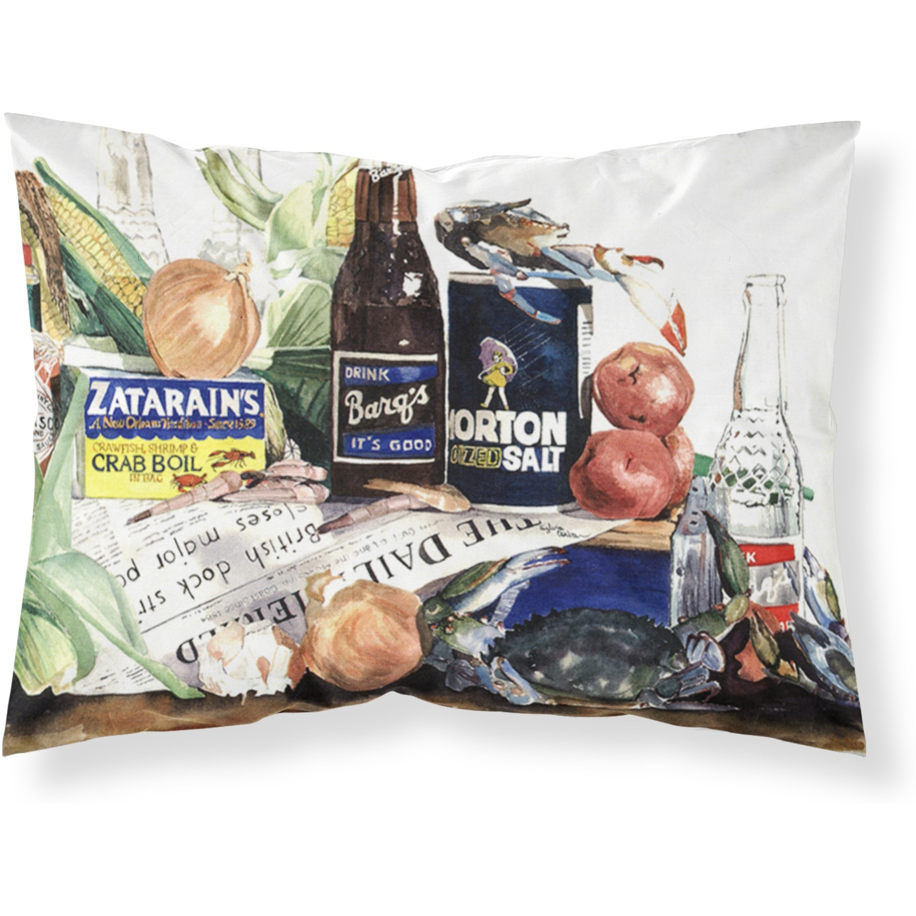 &quotCaroline's Treasures 1002PILLOWCASE Bar's, Crabs and Spices Moisture Wicking Fabric Standard Pillowcase, Large, Multicolor"