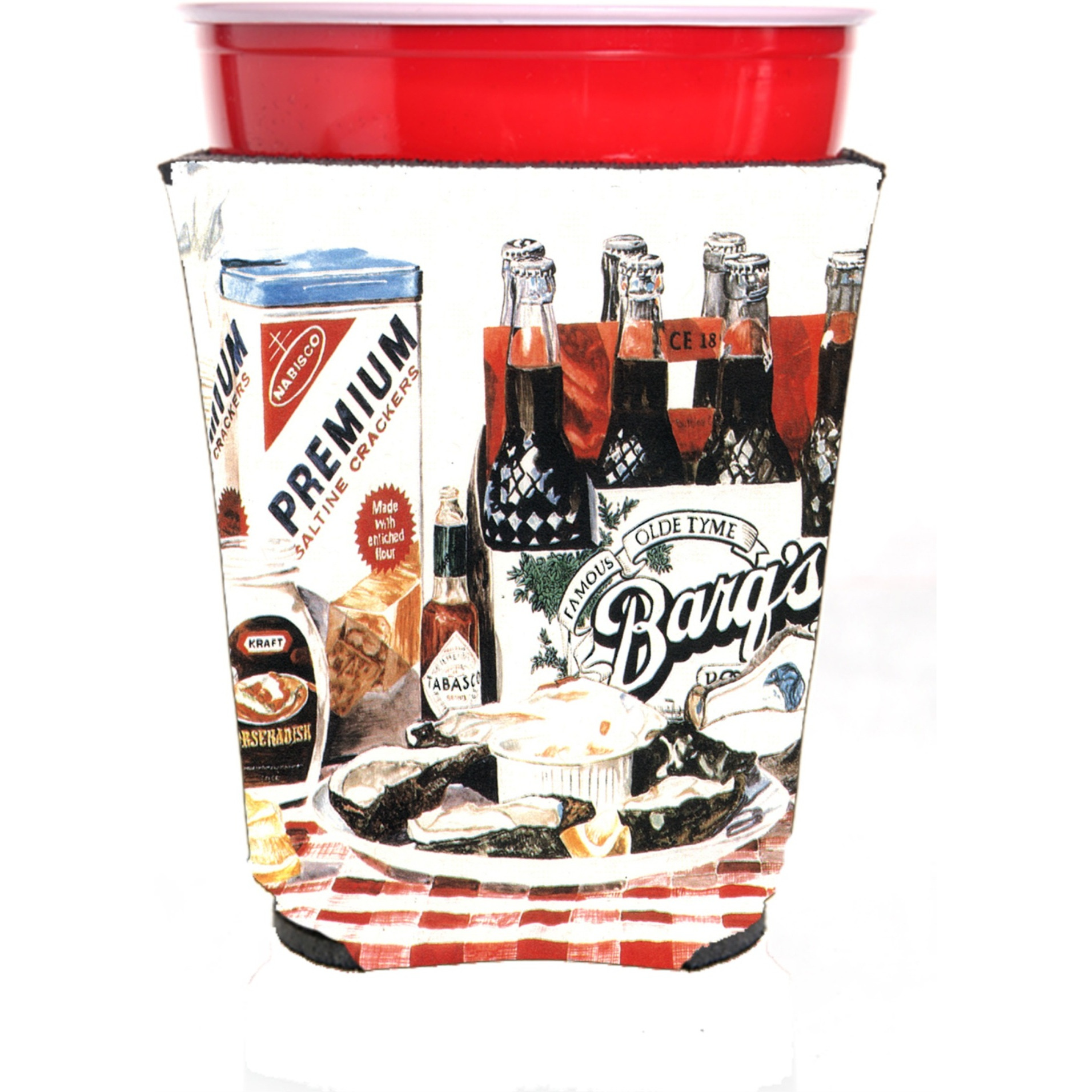 Barq's oysters Red Solo Cup Beverage Insulator Hugger